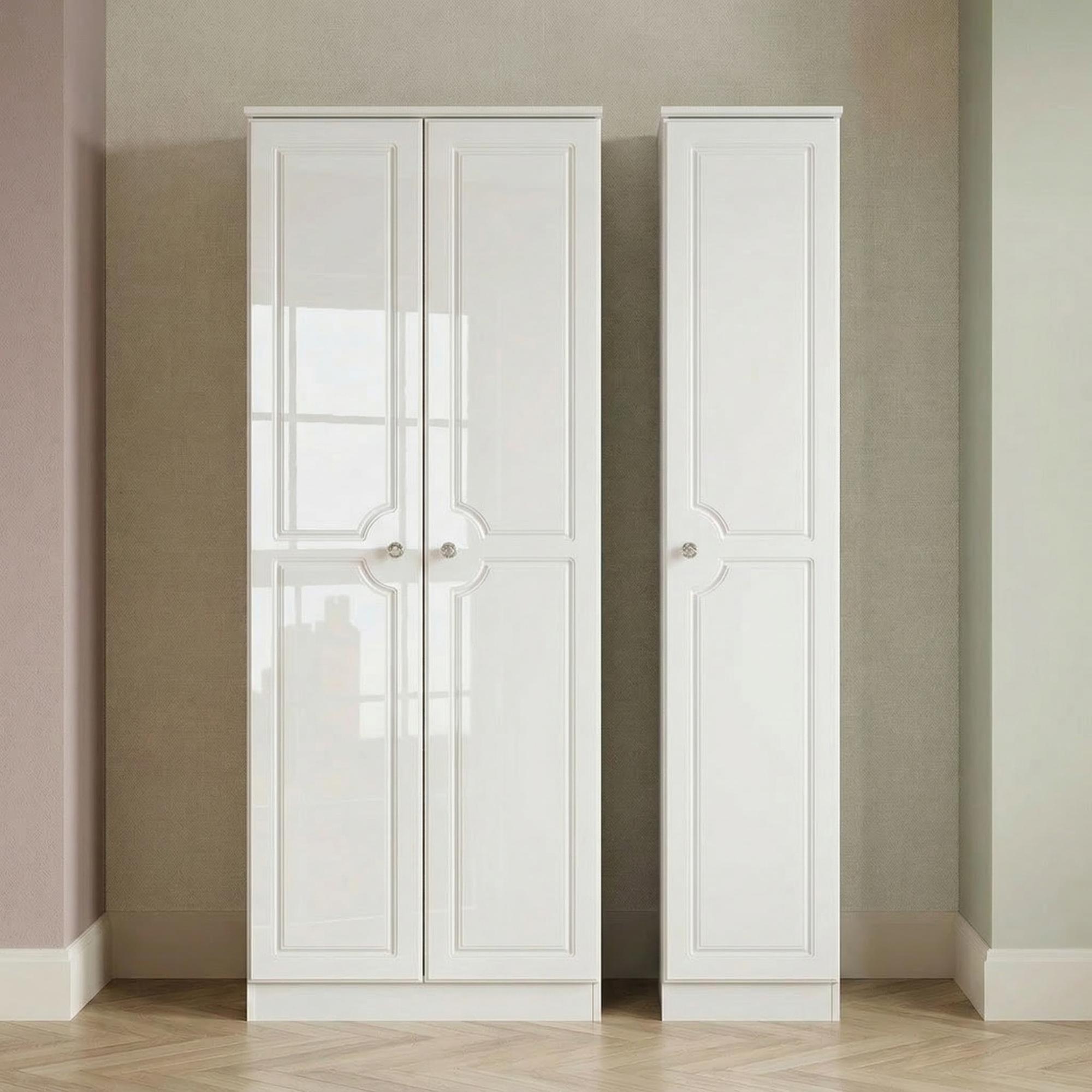 Balmoral Wardrobe - 3 Door - Tall Triple - White Gloss