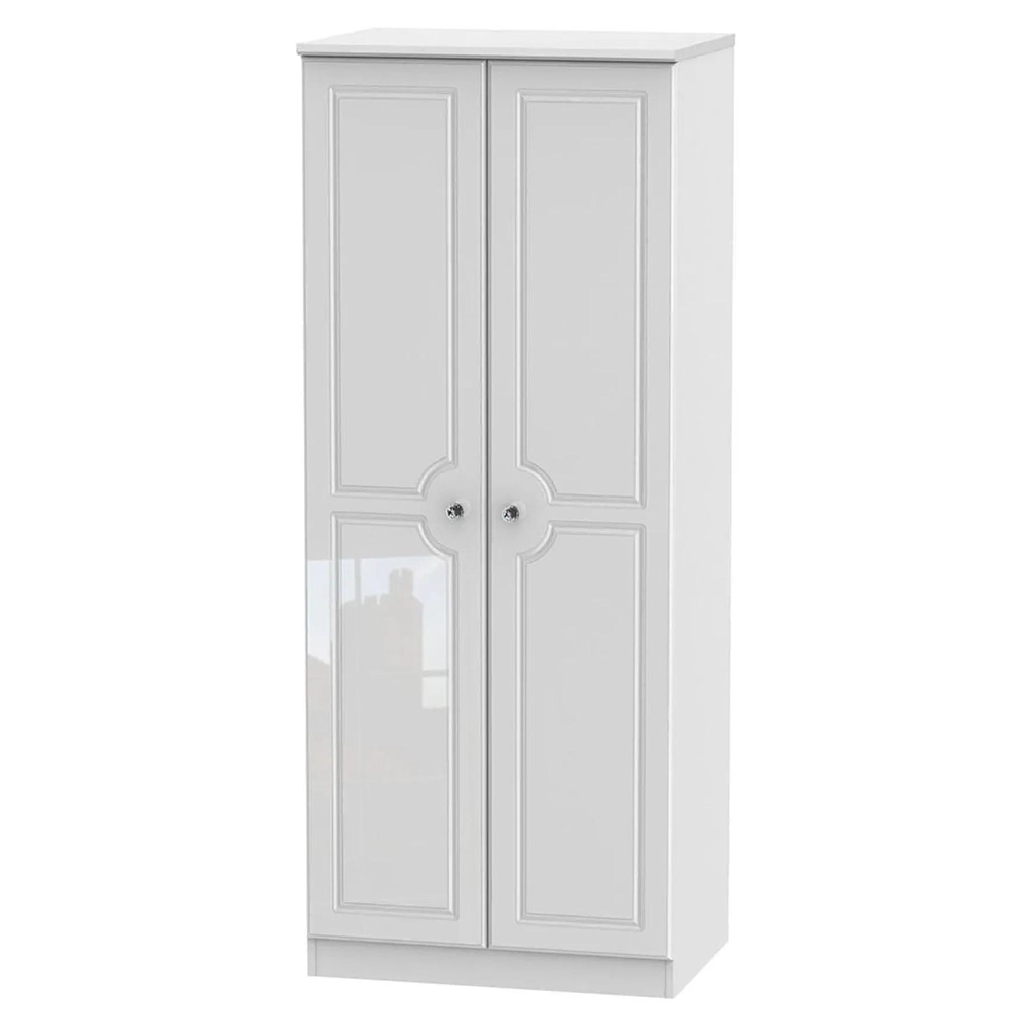 Balmoral Wardrobe - 2 Door - Plain - White Gloss