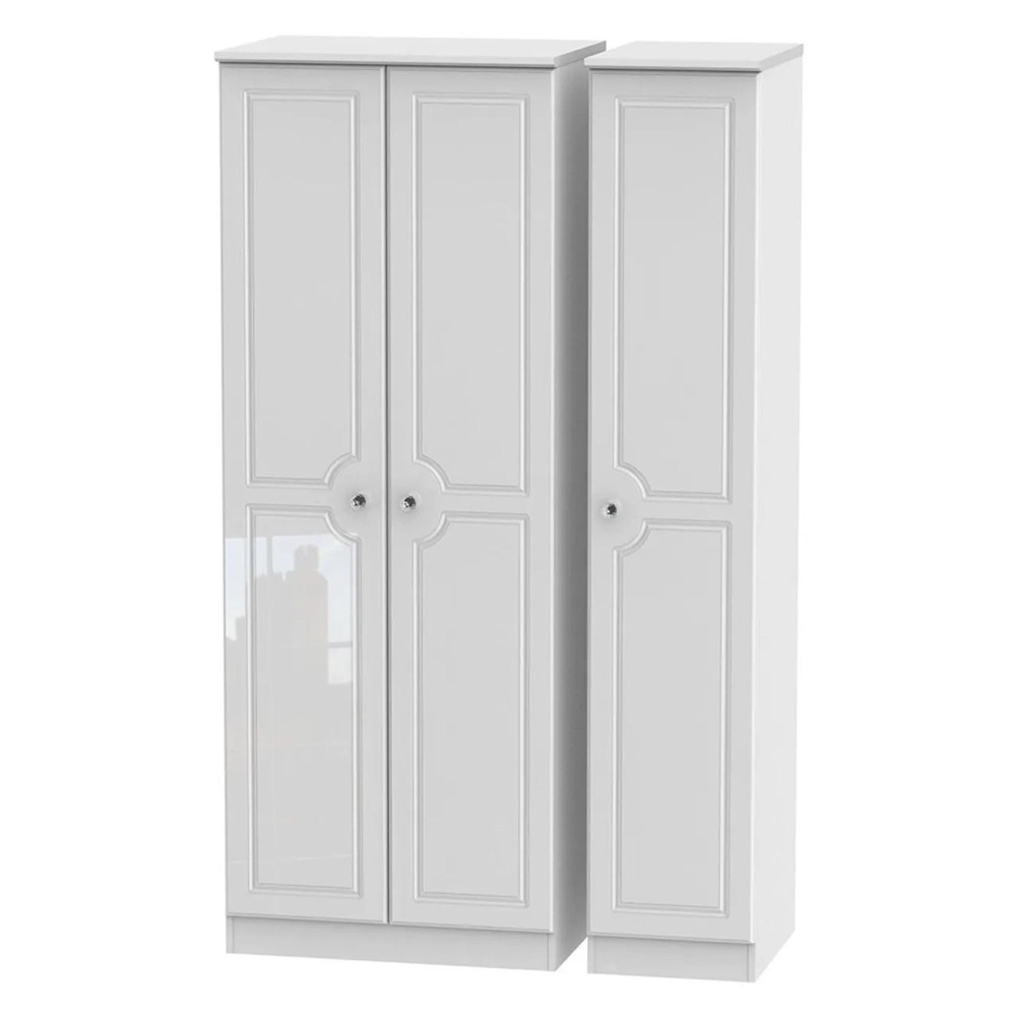 Balmoral Wardrobe - 3 Door - Tall Triple - White Gloss