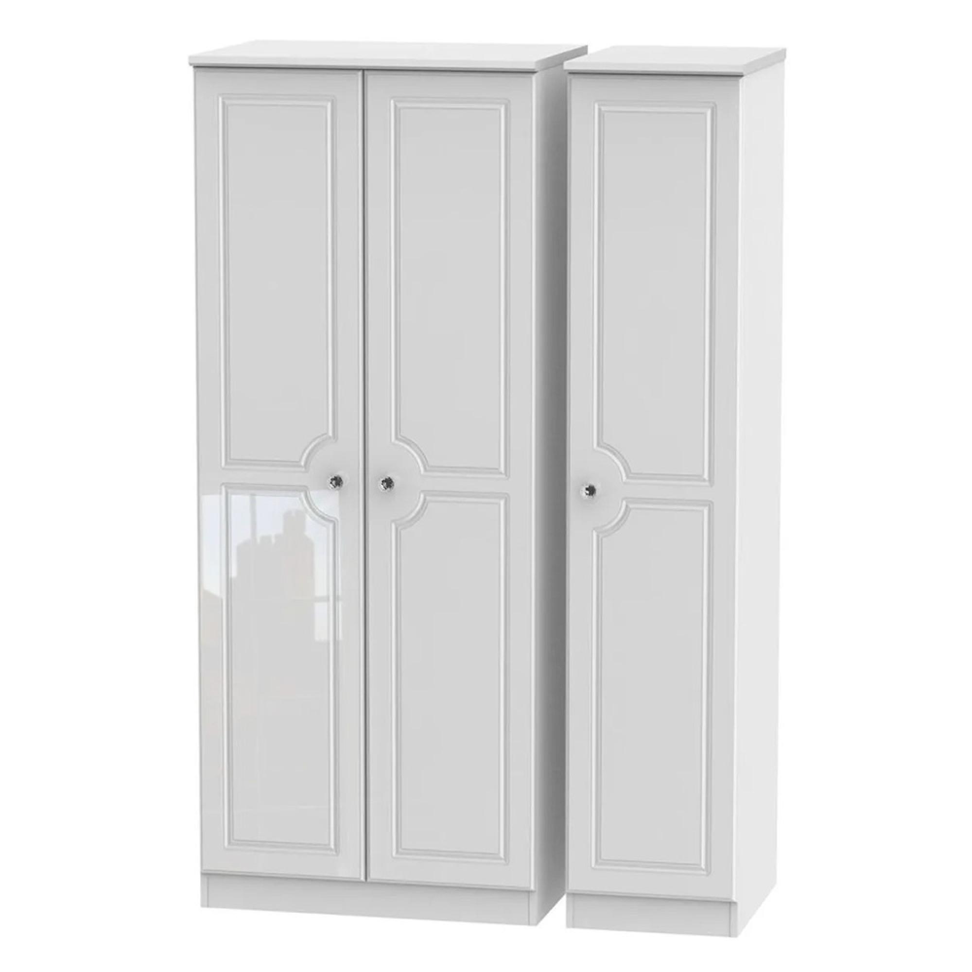 Balmoral Wardrobe - 3 Door - Triple - White Gloss