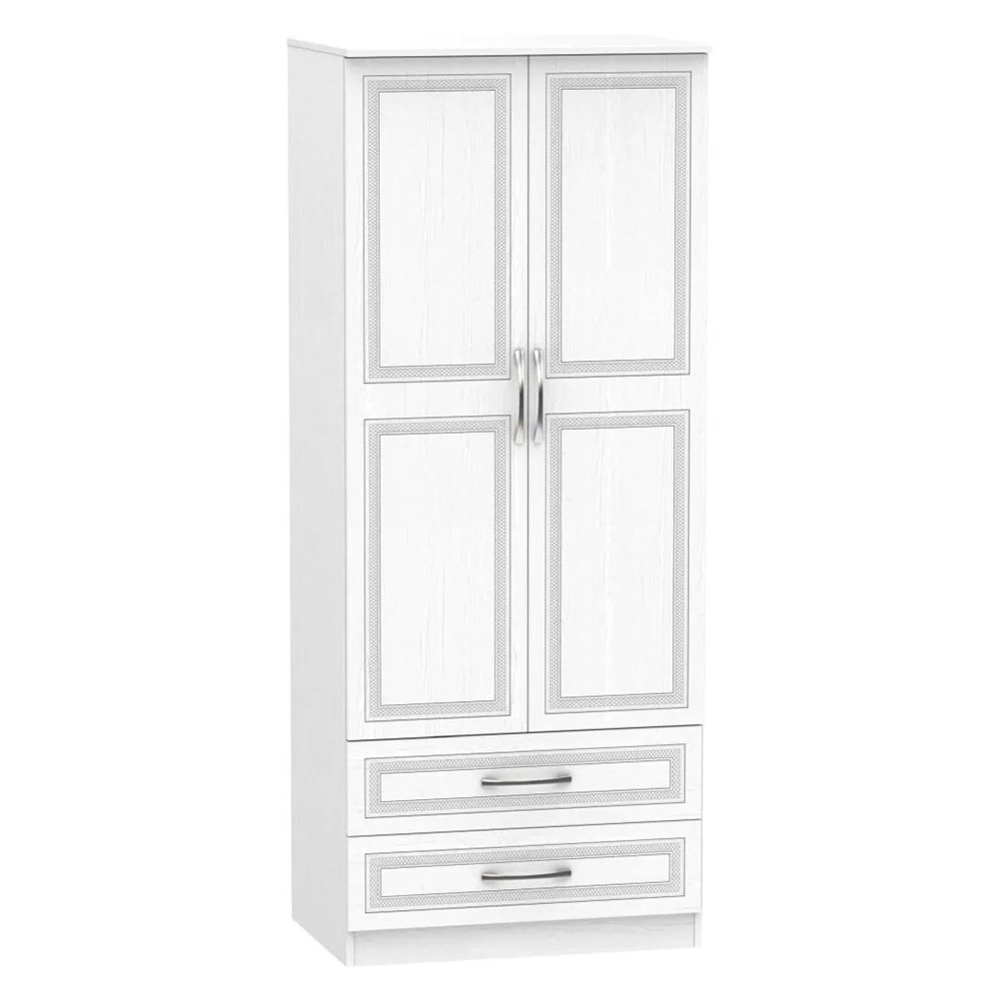 Dorset Wardrobe - 2 Door - 2 Drawer - Double - White