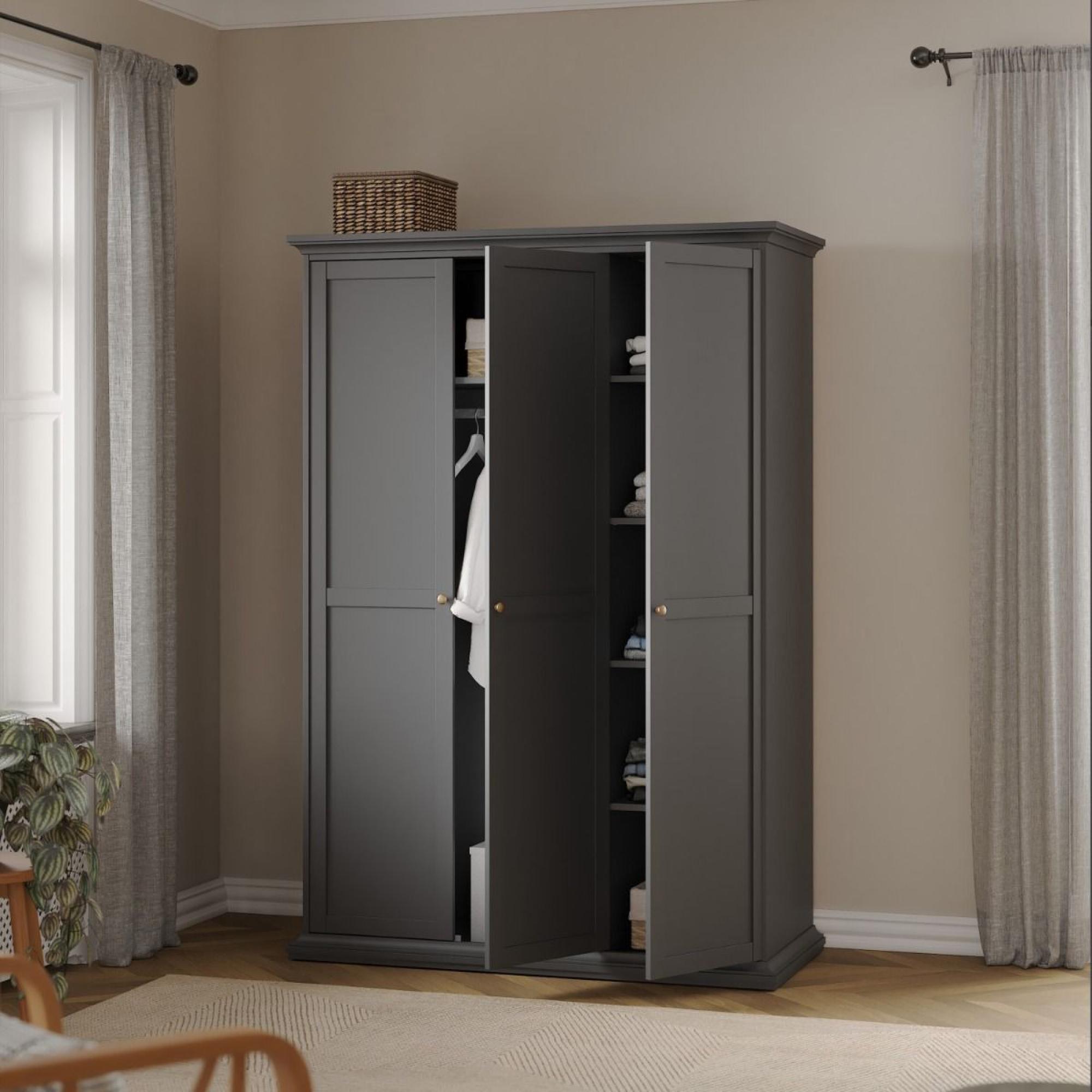 Paris Wardrobe - 3 Door - Grey