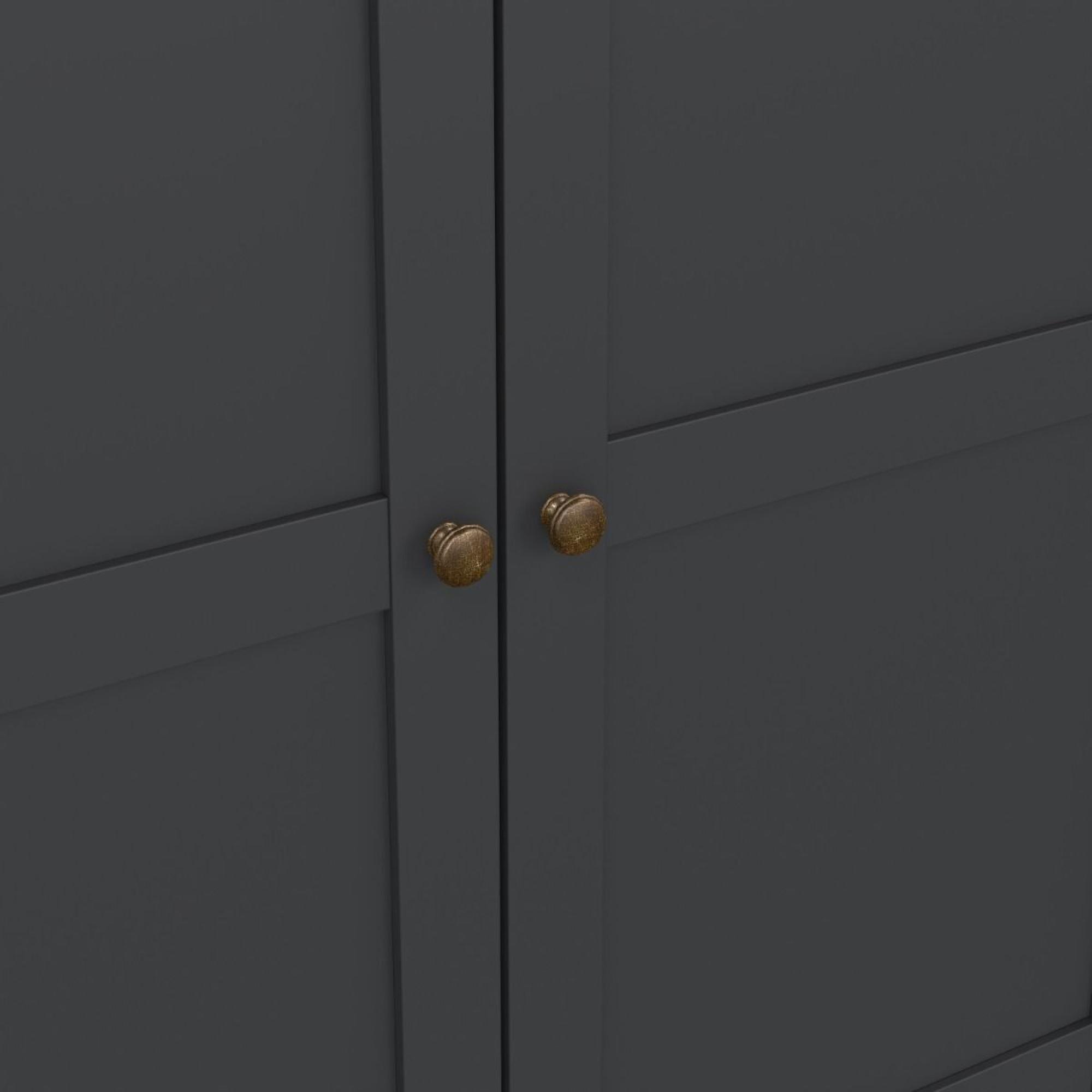 Paris Wardrobe - 4 Door - 2 Drawer - Grey