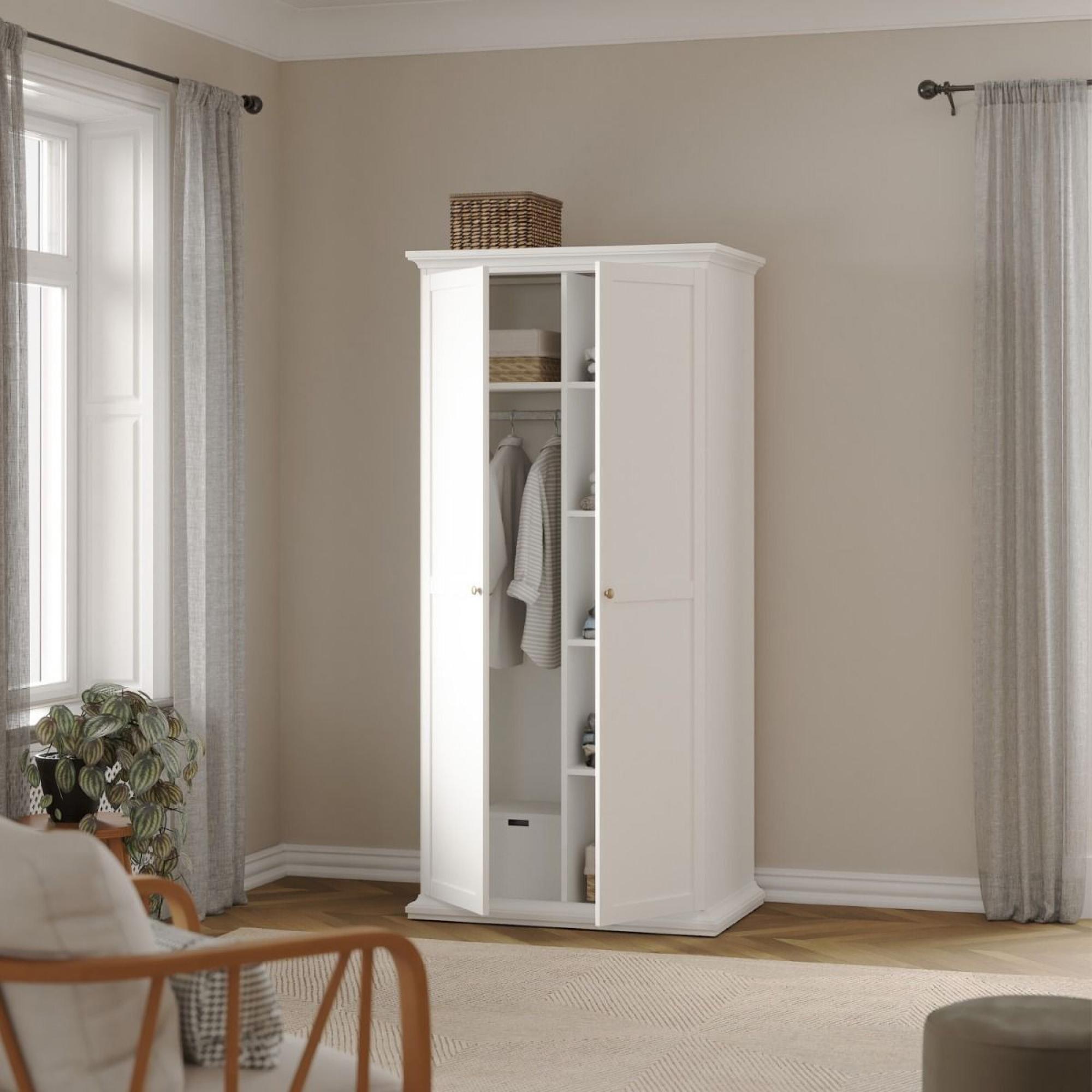 Paris Wardrobe - 2 Door - White