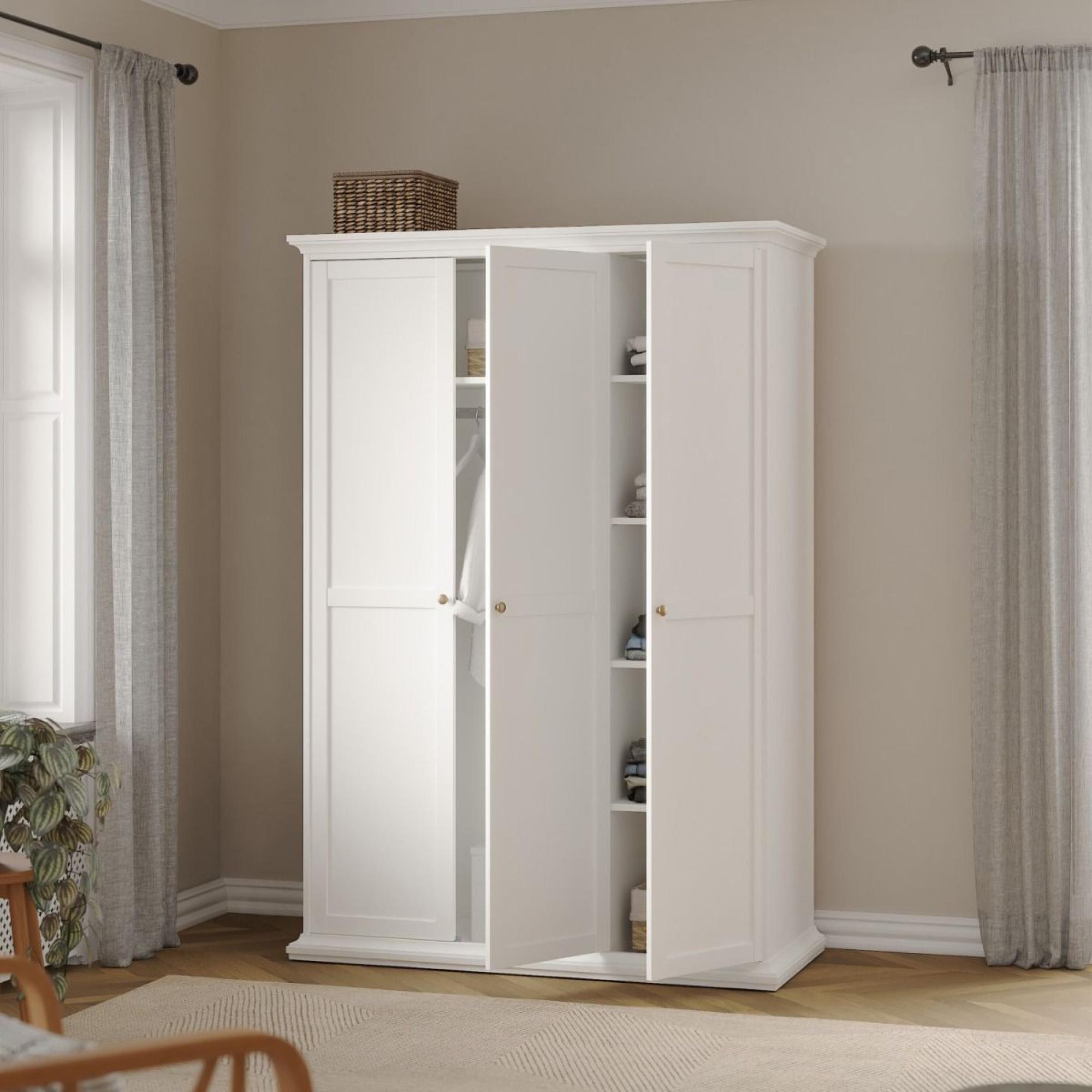 Paris Wardrobe - 3 Door - White