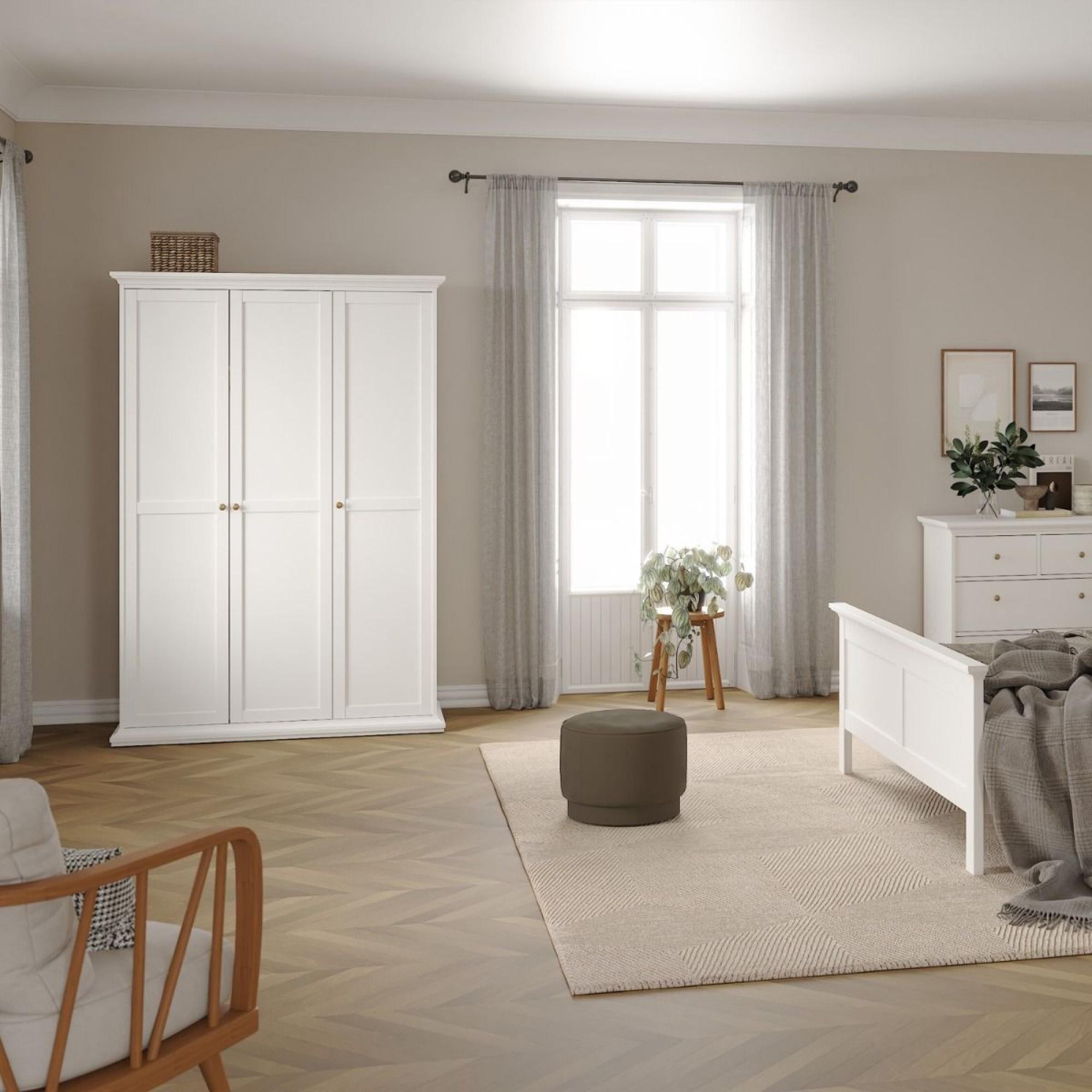 Paris Wardrobe - 3 Door - White