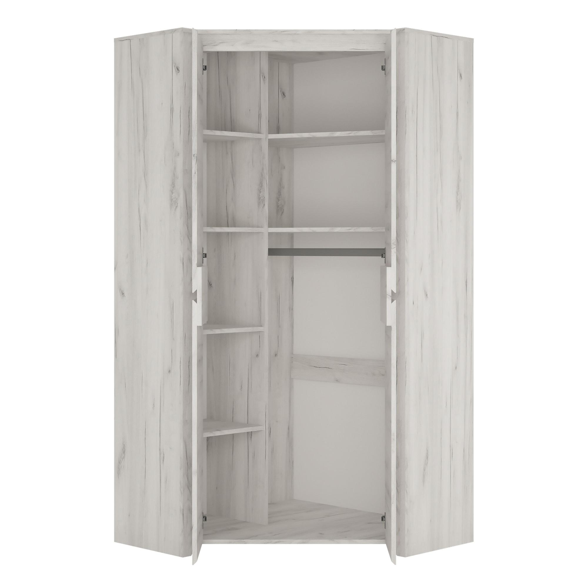 Angel Corner Wardrobe - 2 Door - White