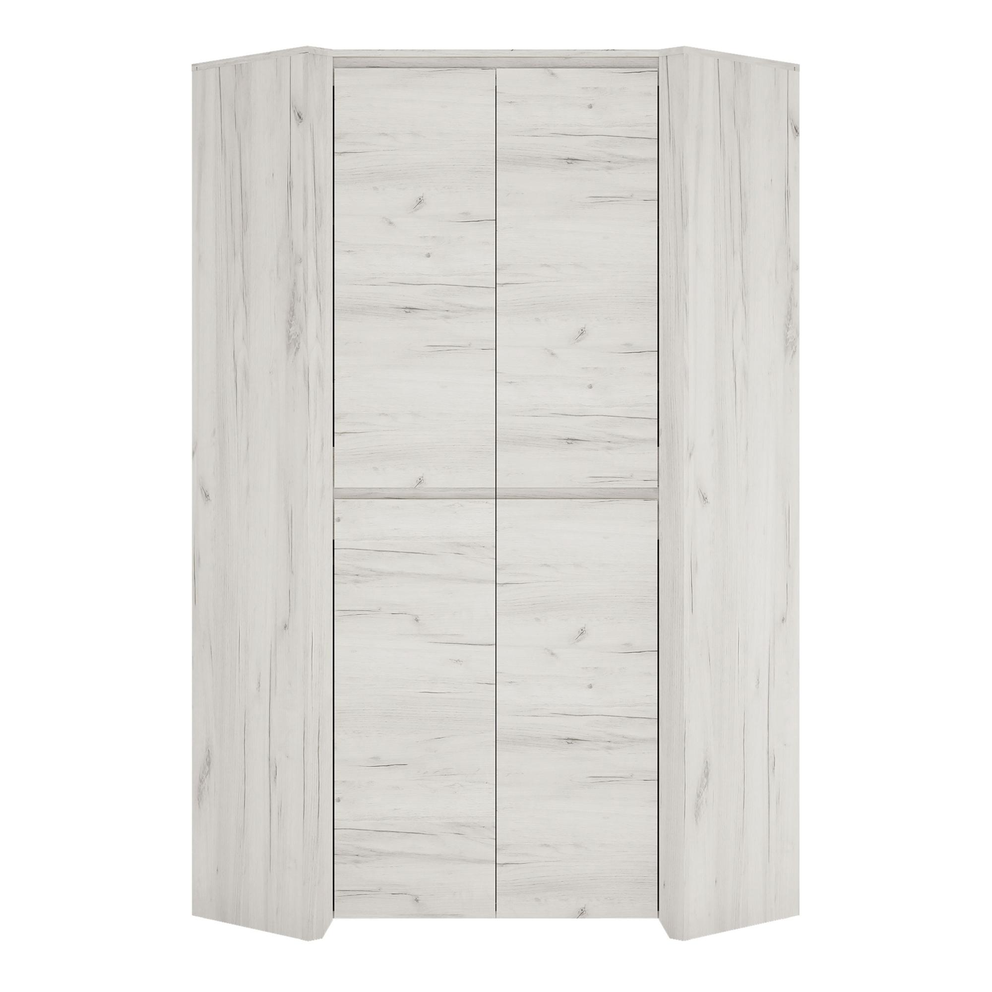 Angel Corner Wardrobe - 2 Door - White