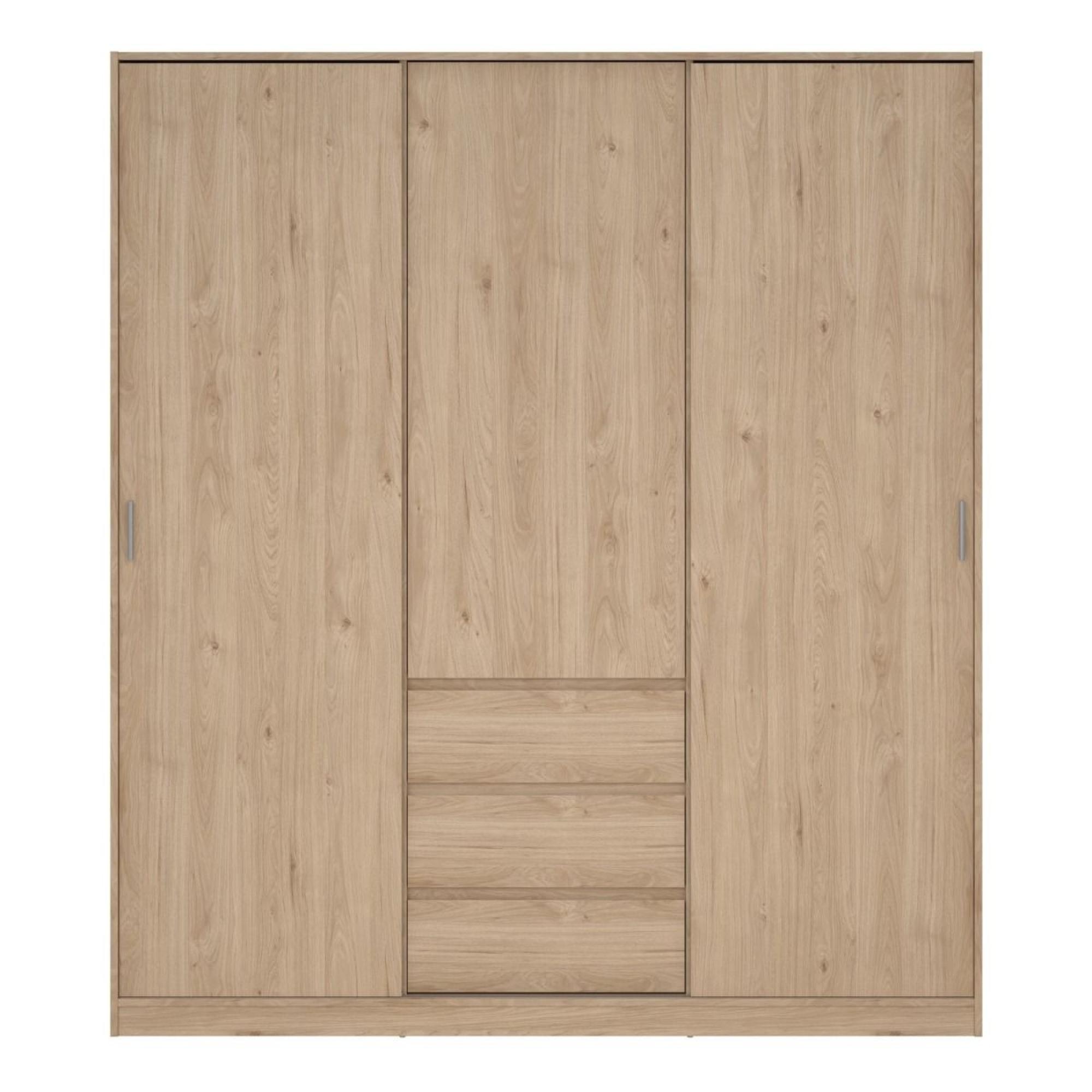Naia Wardrobe - 3 Door - 3 Drawer - Oak