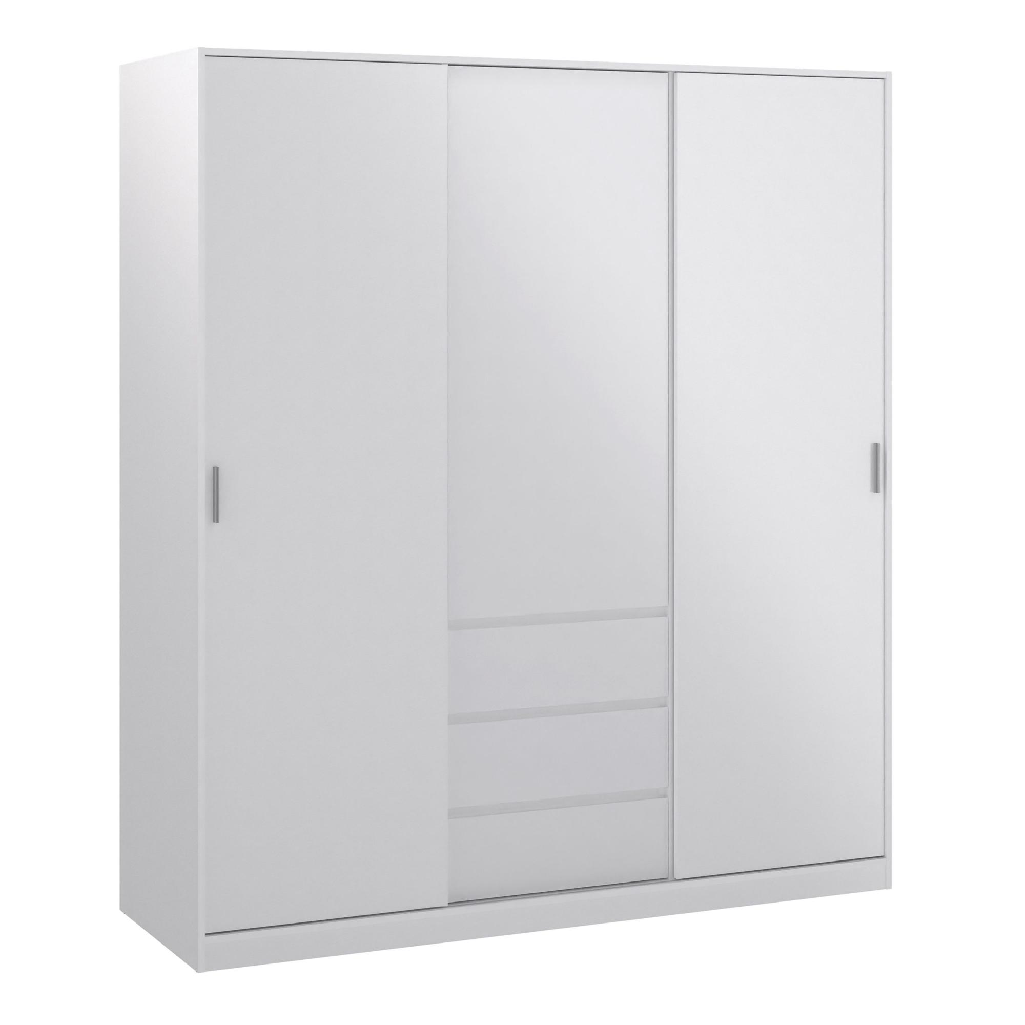 Naia Wardrobe - 3 Door - 3 Drawer - White Gloss