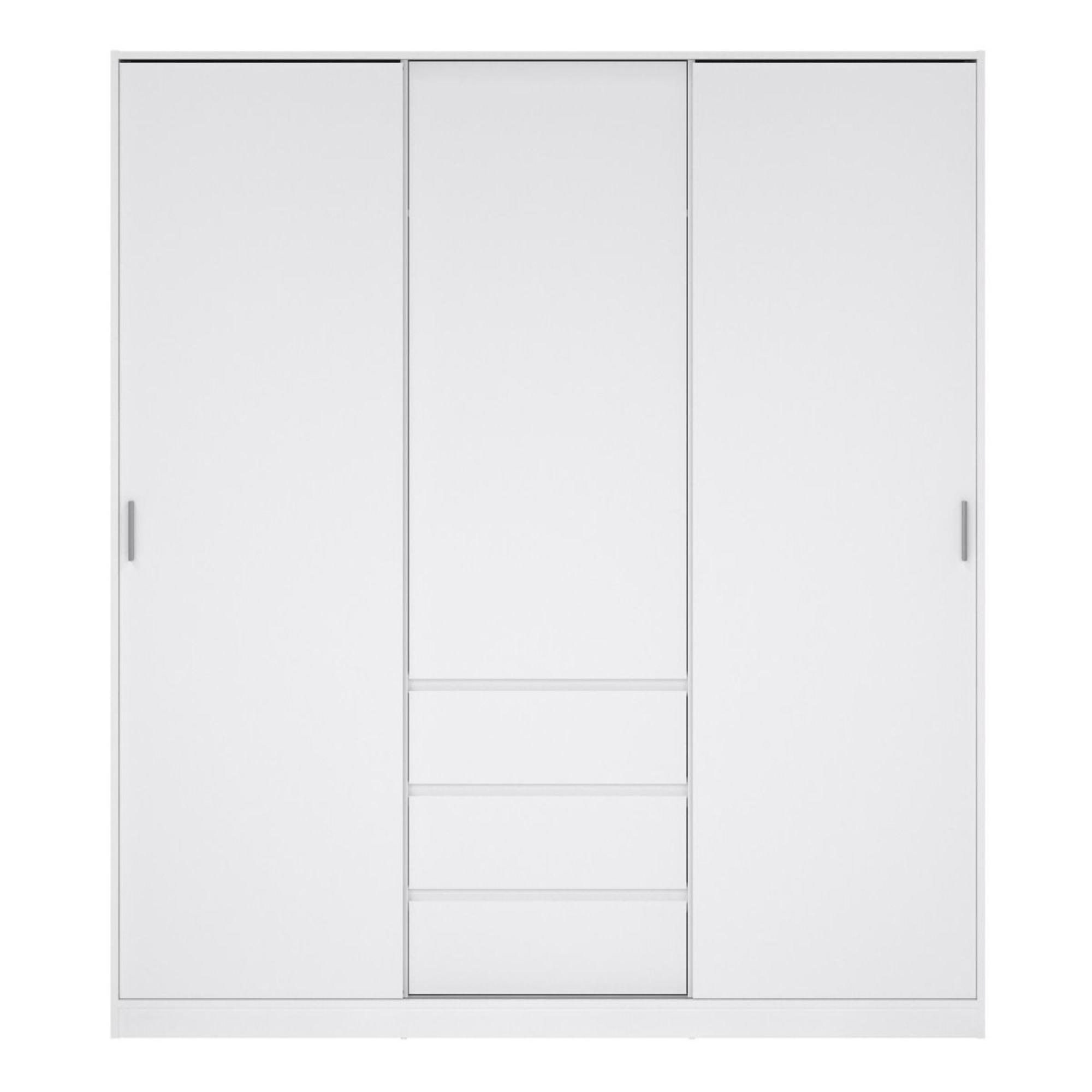 Naia Wardrobe - 3 Door - 3 Drawer - White Gloss