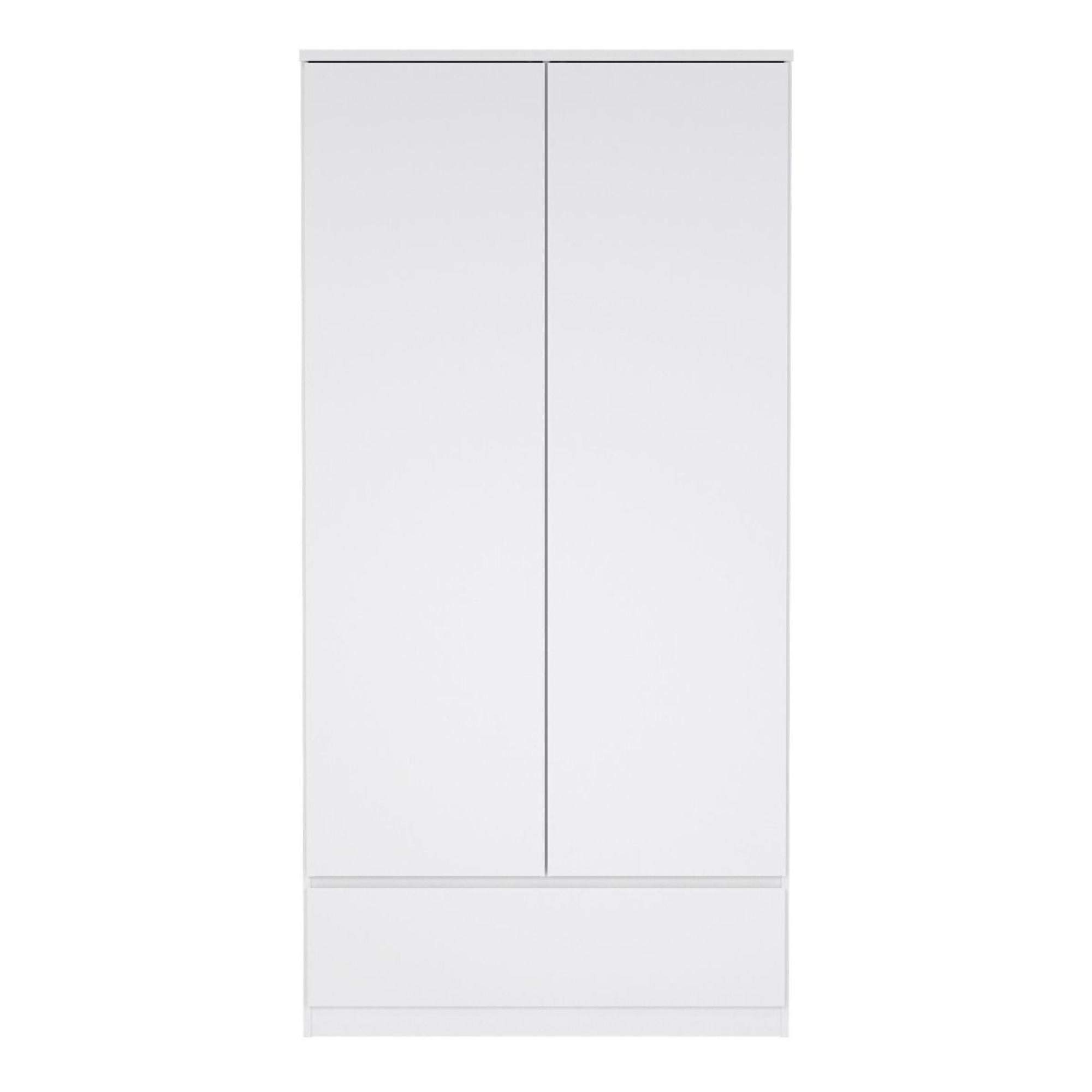 Naia Wardrobe - 2 Door - 1 Drawer - White Gloss