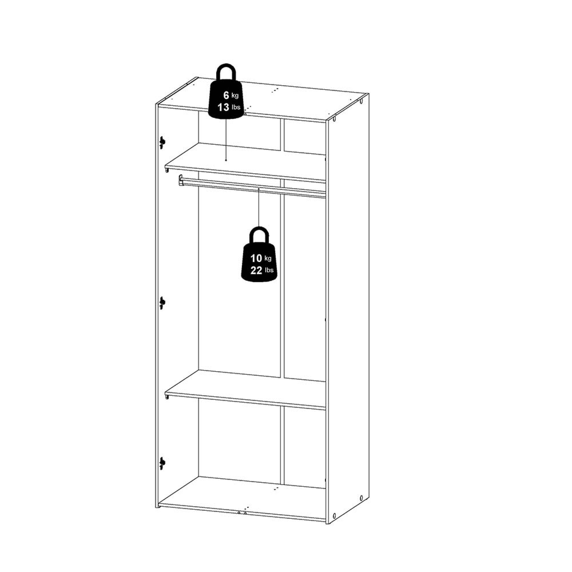 Space Wardrobe - 2 Door - White