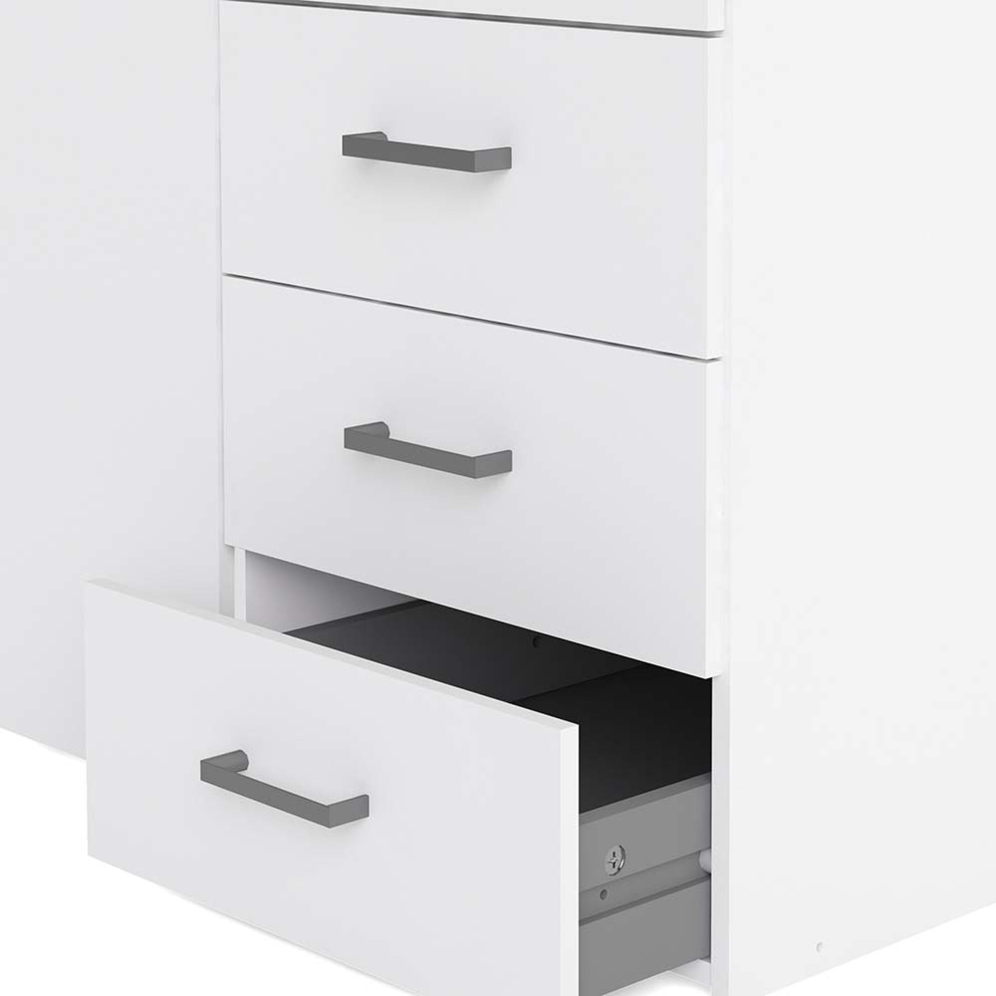 Space Wardrobe - 3 Door - 3 Drawer - White