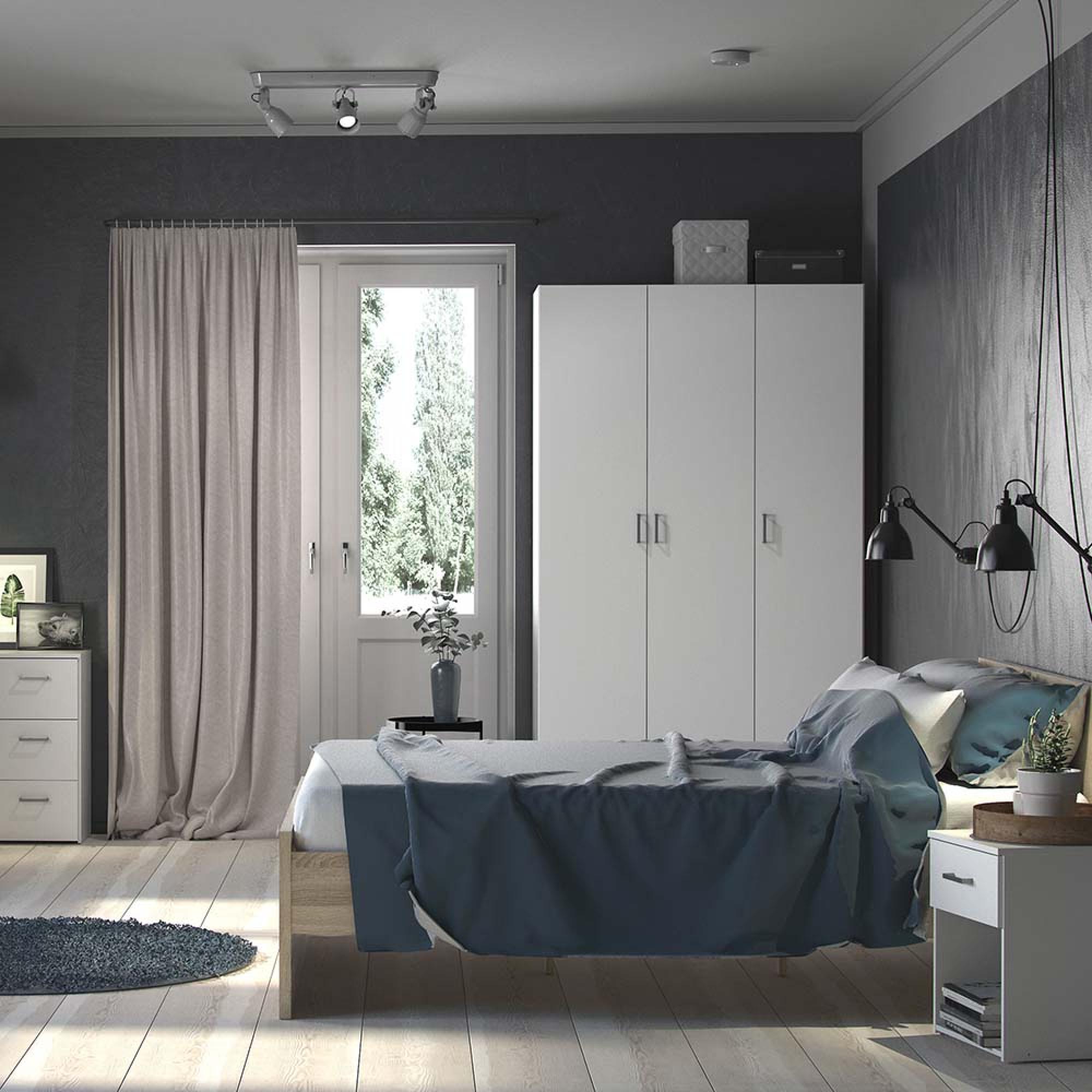 Space Wardrobe - 3 Door - White