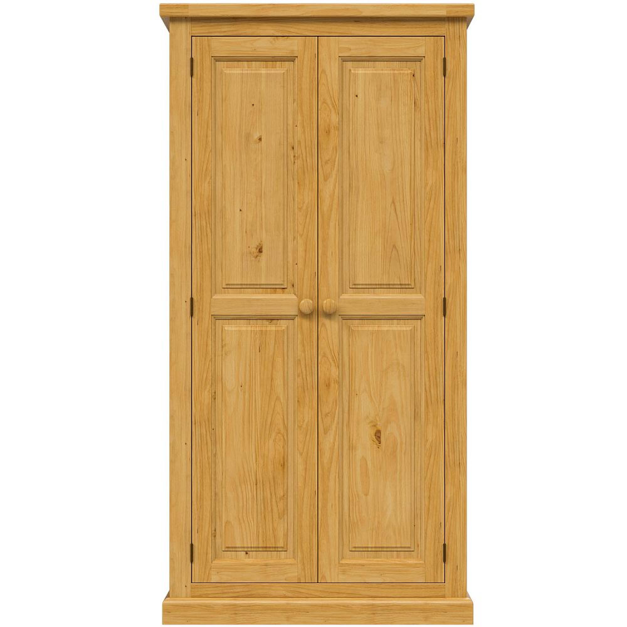 Churchill Waxed Pine 2 Door Plain Wardrobe