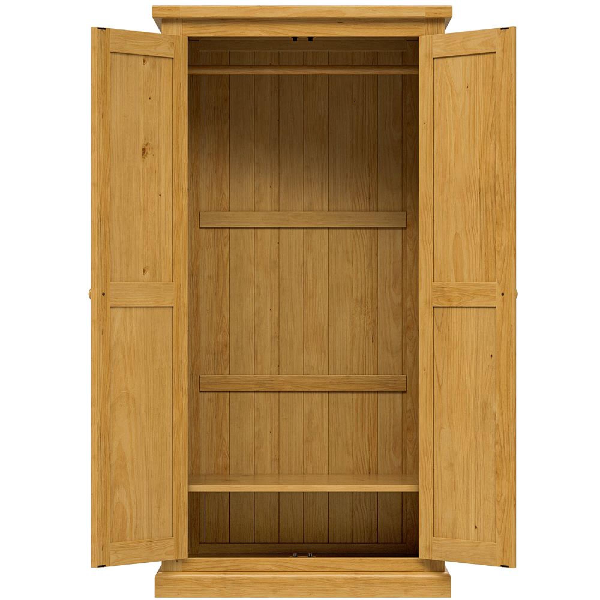 Churchill Waxed Pine 2 Door Plain Wardrobe