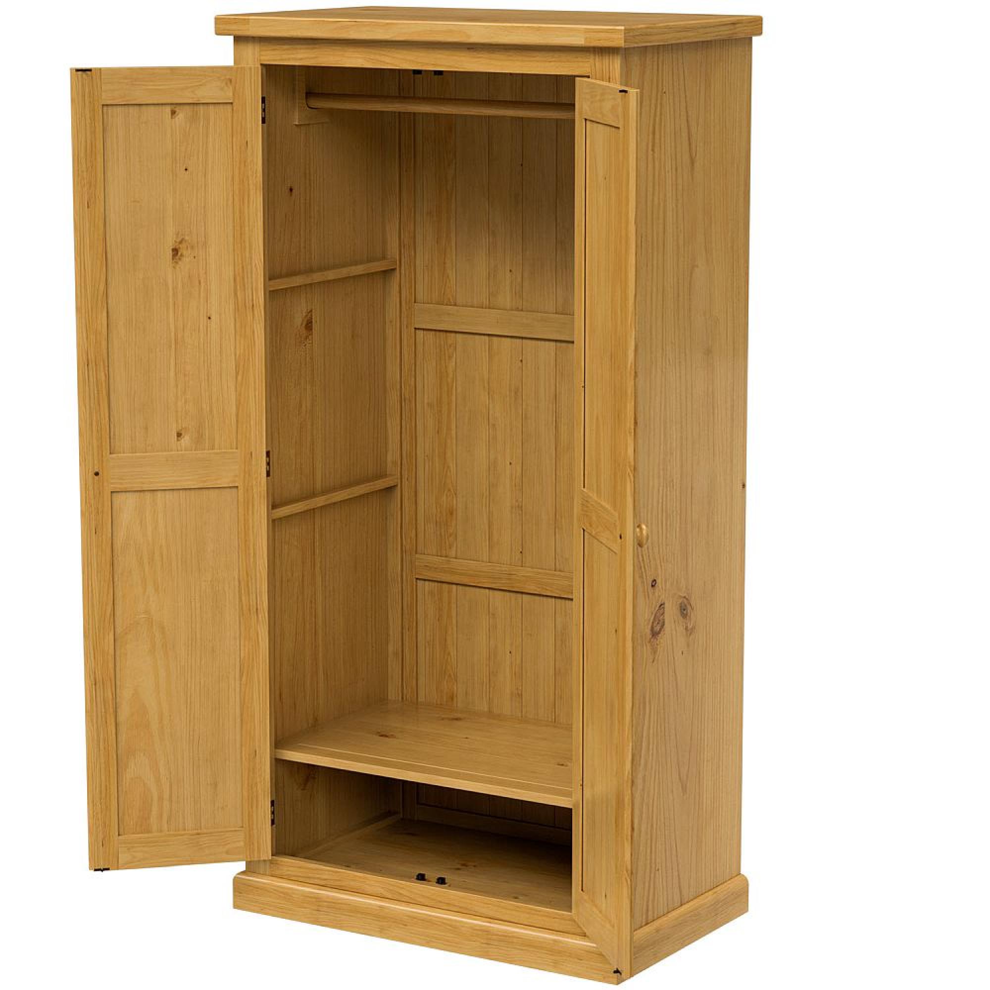 Churchill Waxed Pine 2 Door Plain Wardrobe