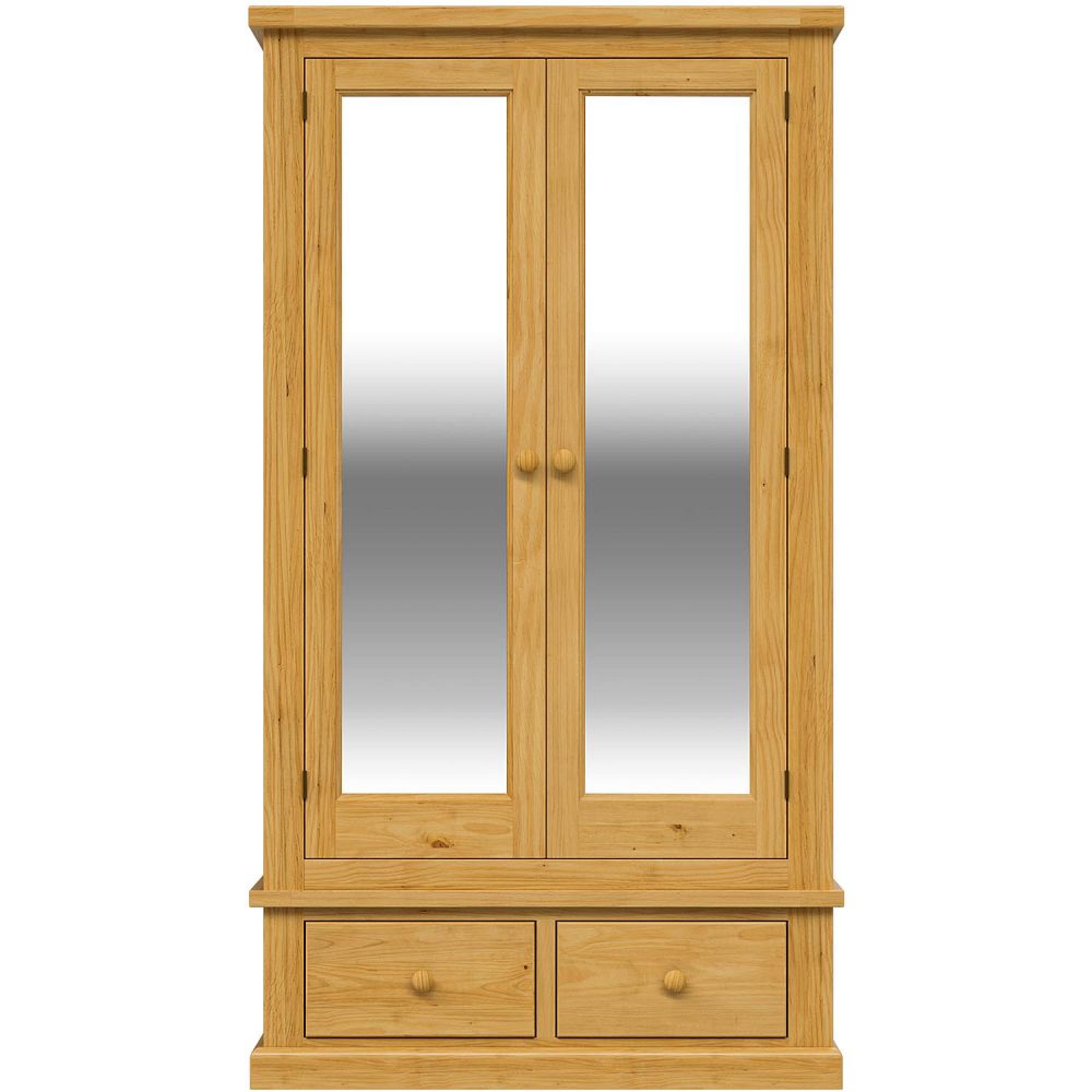 Churchill Waxed Pine 2 Door Combi Wardrobe