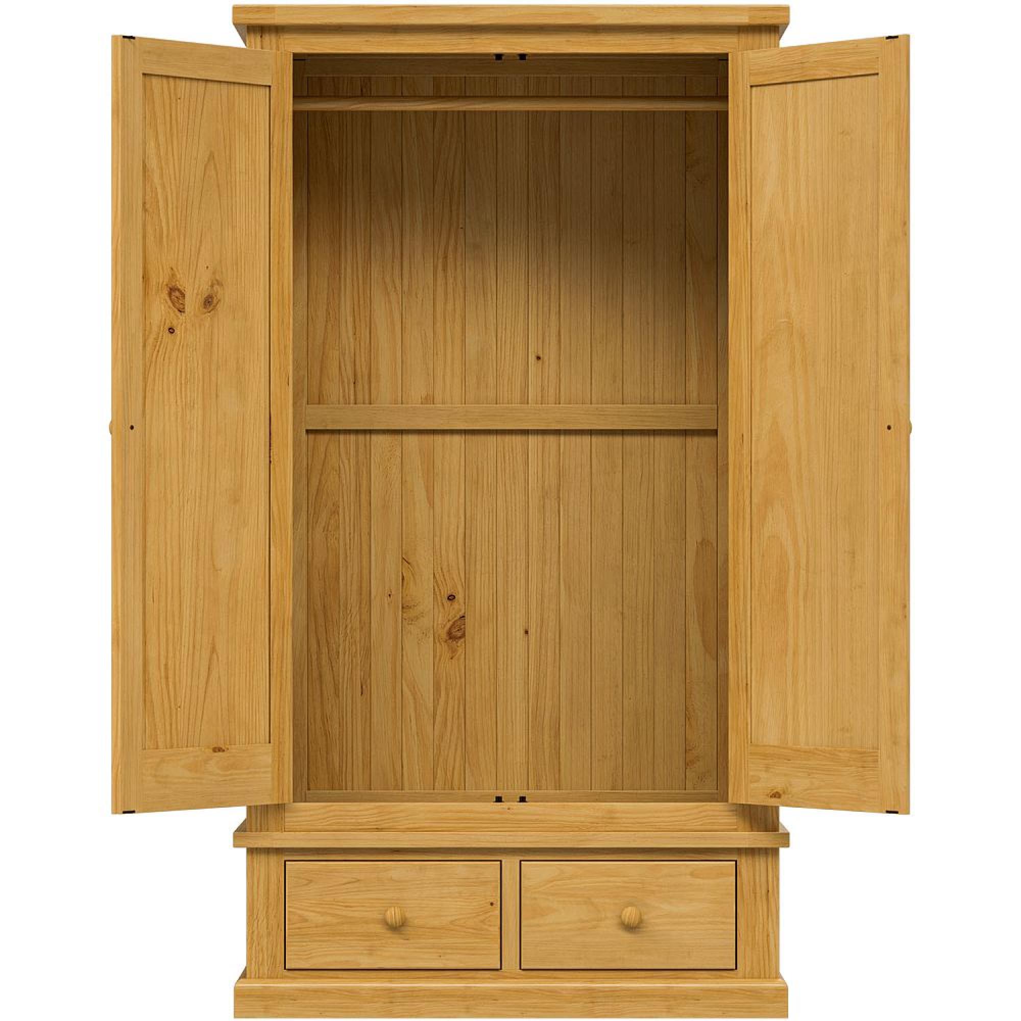 Churchill Waxed Pine 2 Door Combi Wardrobe