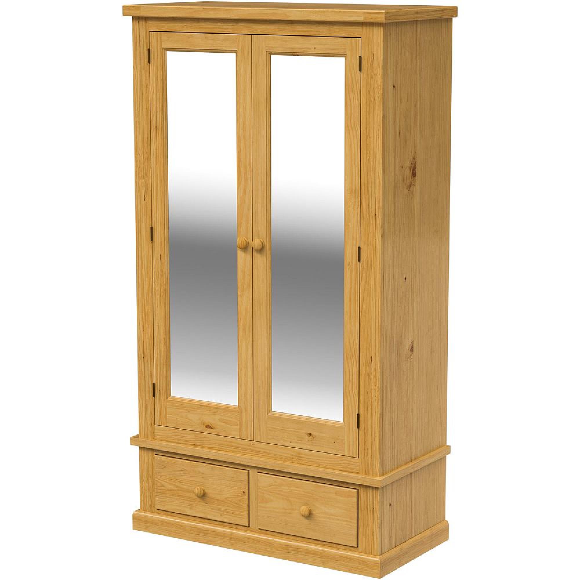 Churchill Waxed Pine 2 Door Combi Wardrobe