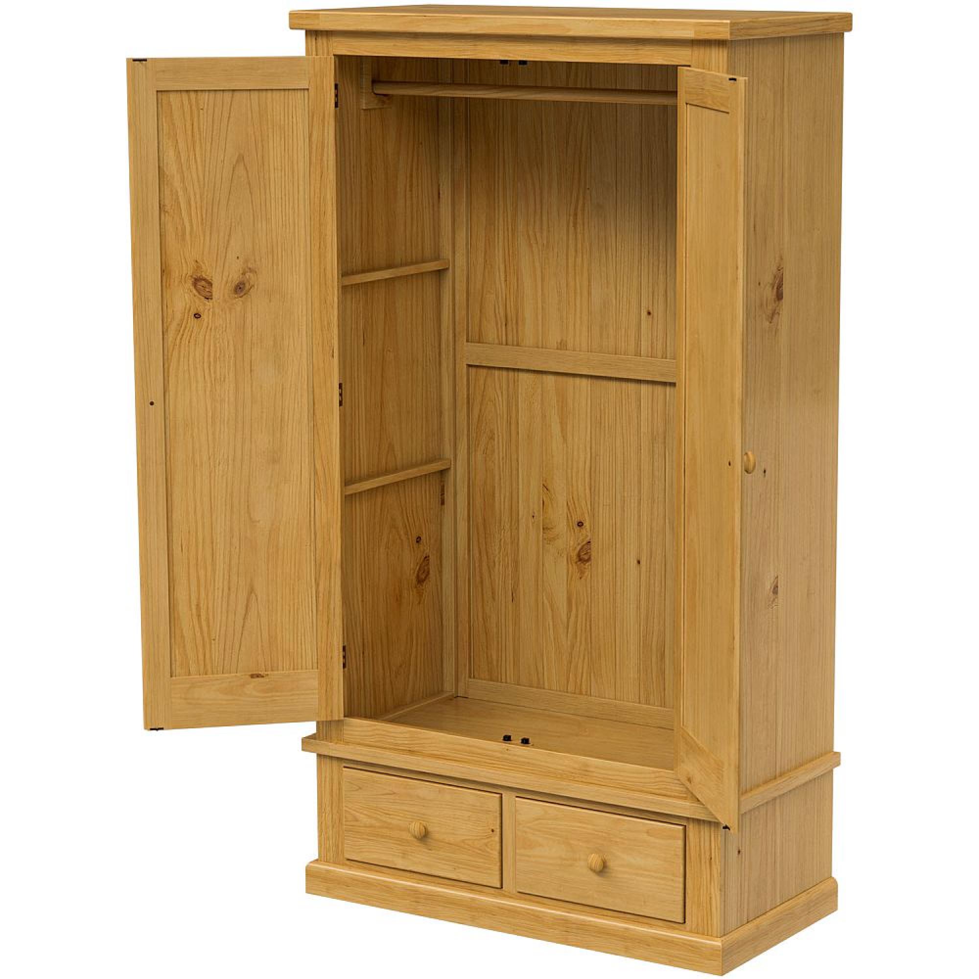Churchill Waxed Pine 2 Door Combi Wardrobe