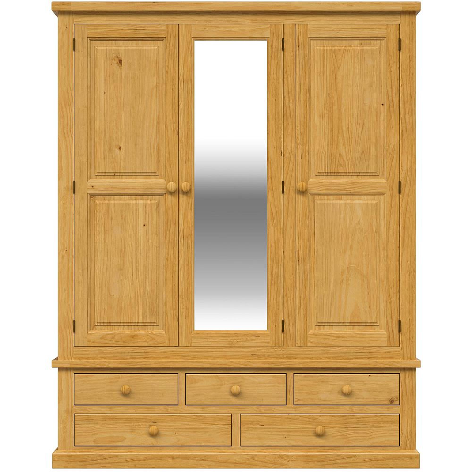 Churchill Waxed Pine 3 Door Combi Wardrobe