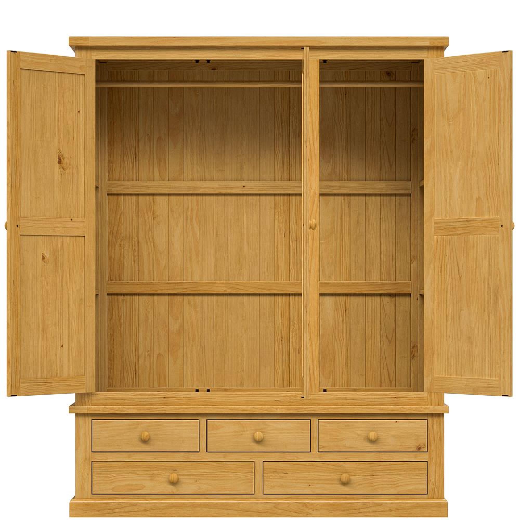 Churchill Waxed Pine 3 Door Combi Wardrobe