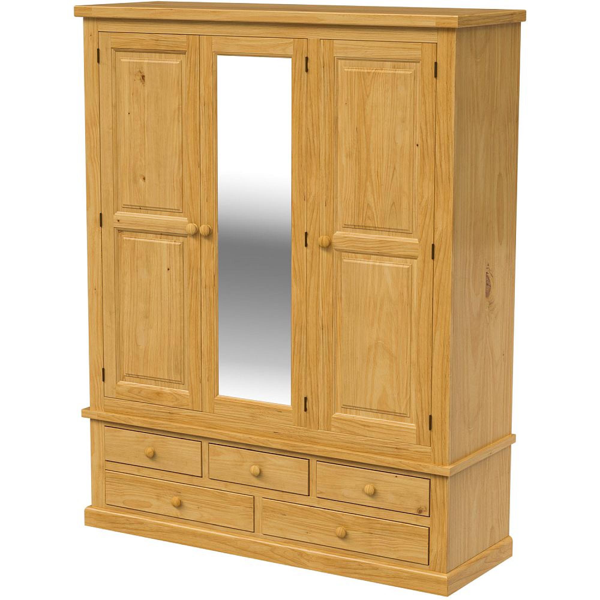 Churchill Waxed Pine 3 Door Combi Wardrobe