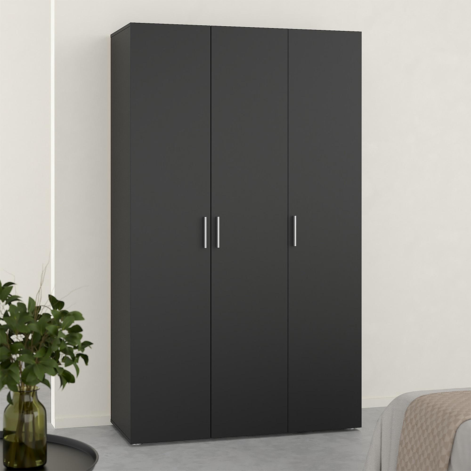 Paris Wardrobe - 3 Door - Black