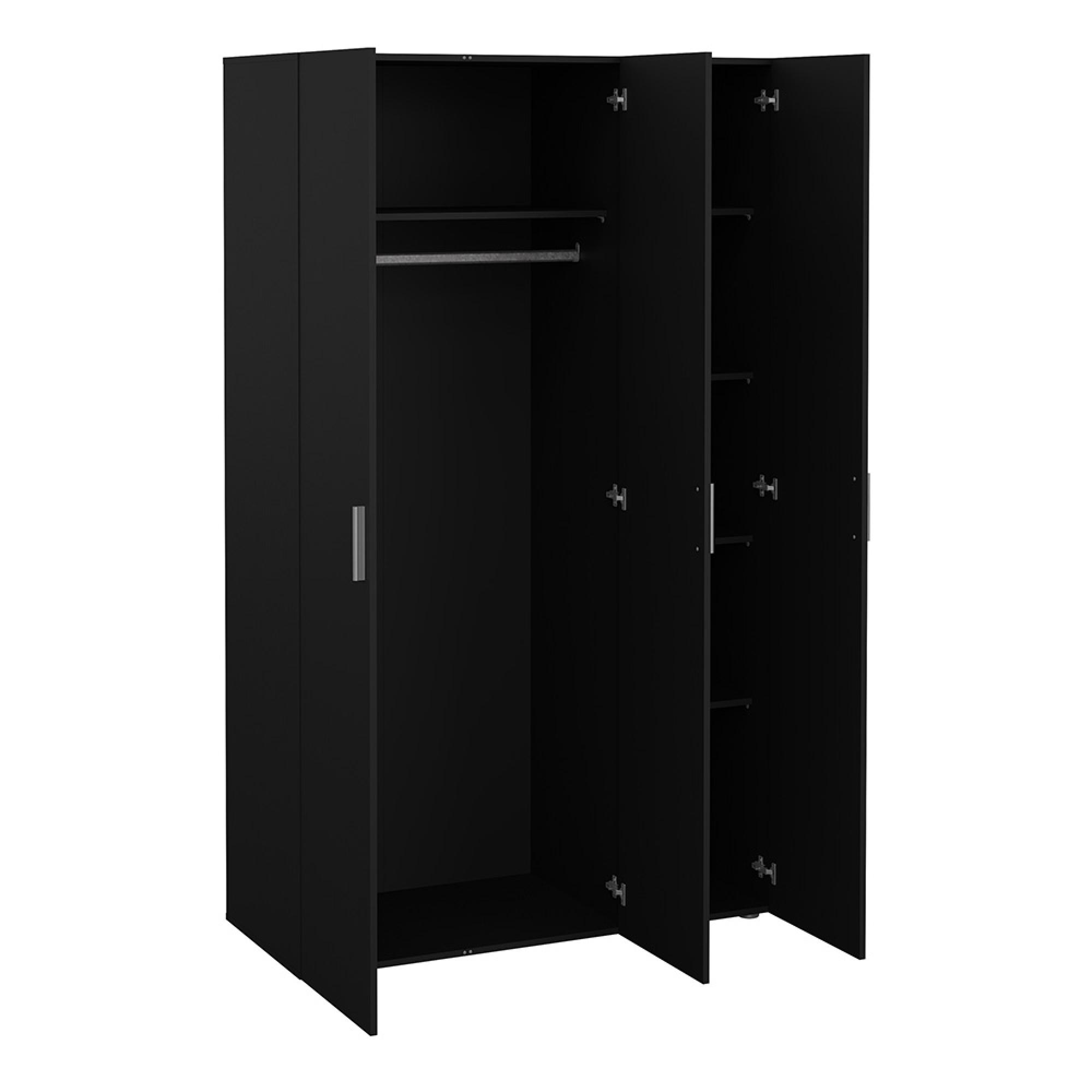 Paris Wardrobe - 3 Door - Black