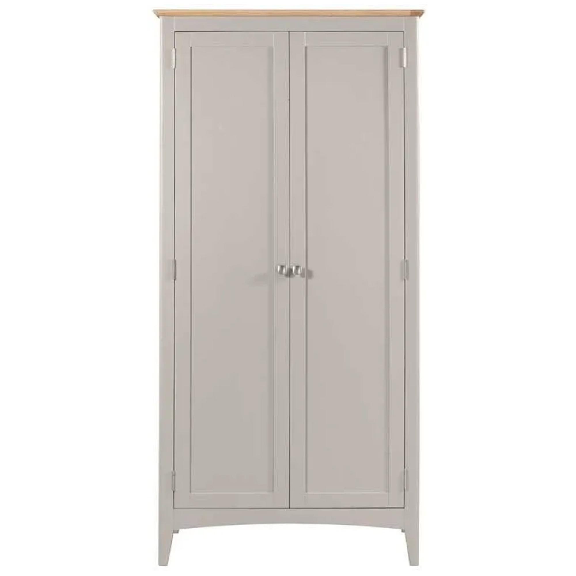 Clearance - Lowell Hanging Wardrobe - 2 Door - Grey & Oak - A476