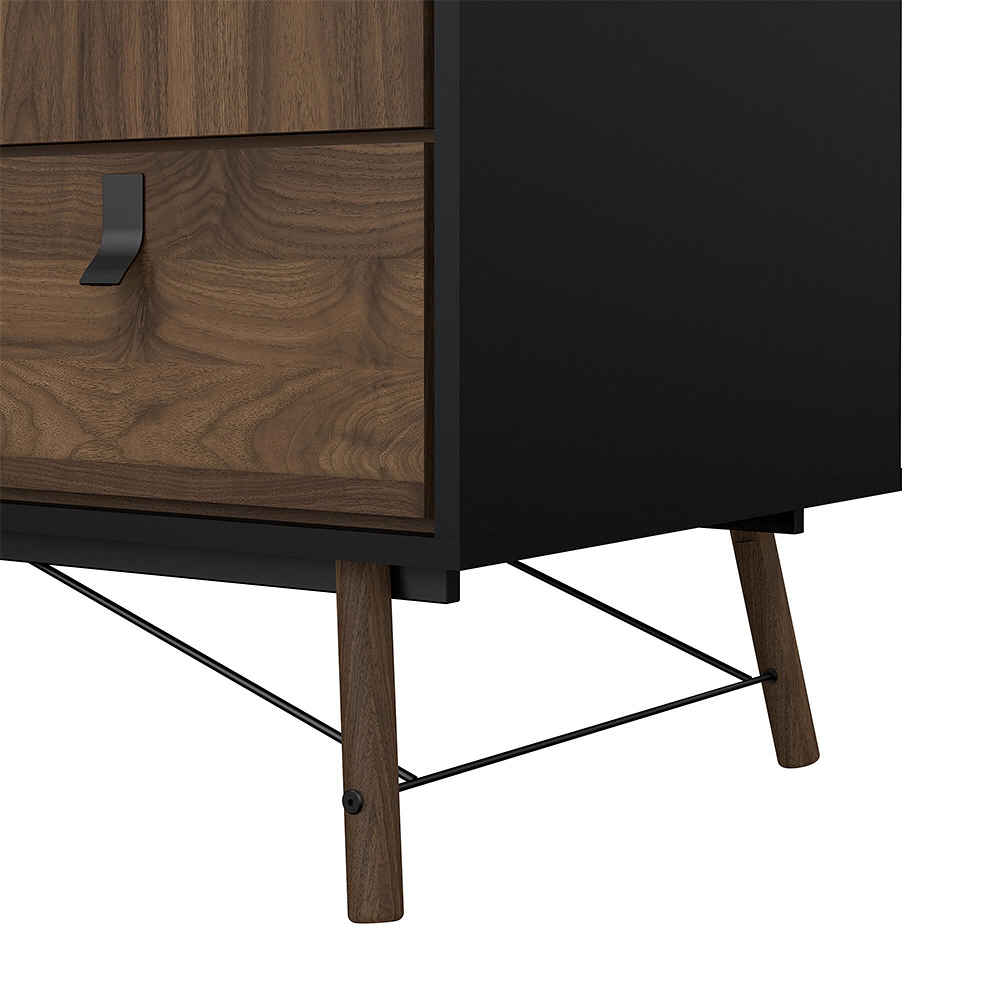 Ry Wardrobe - 3 Door - 3 Drawer - Black