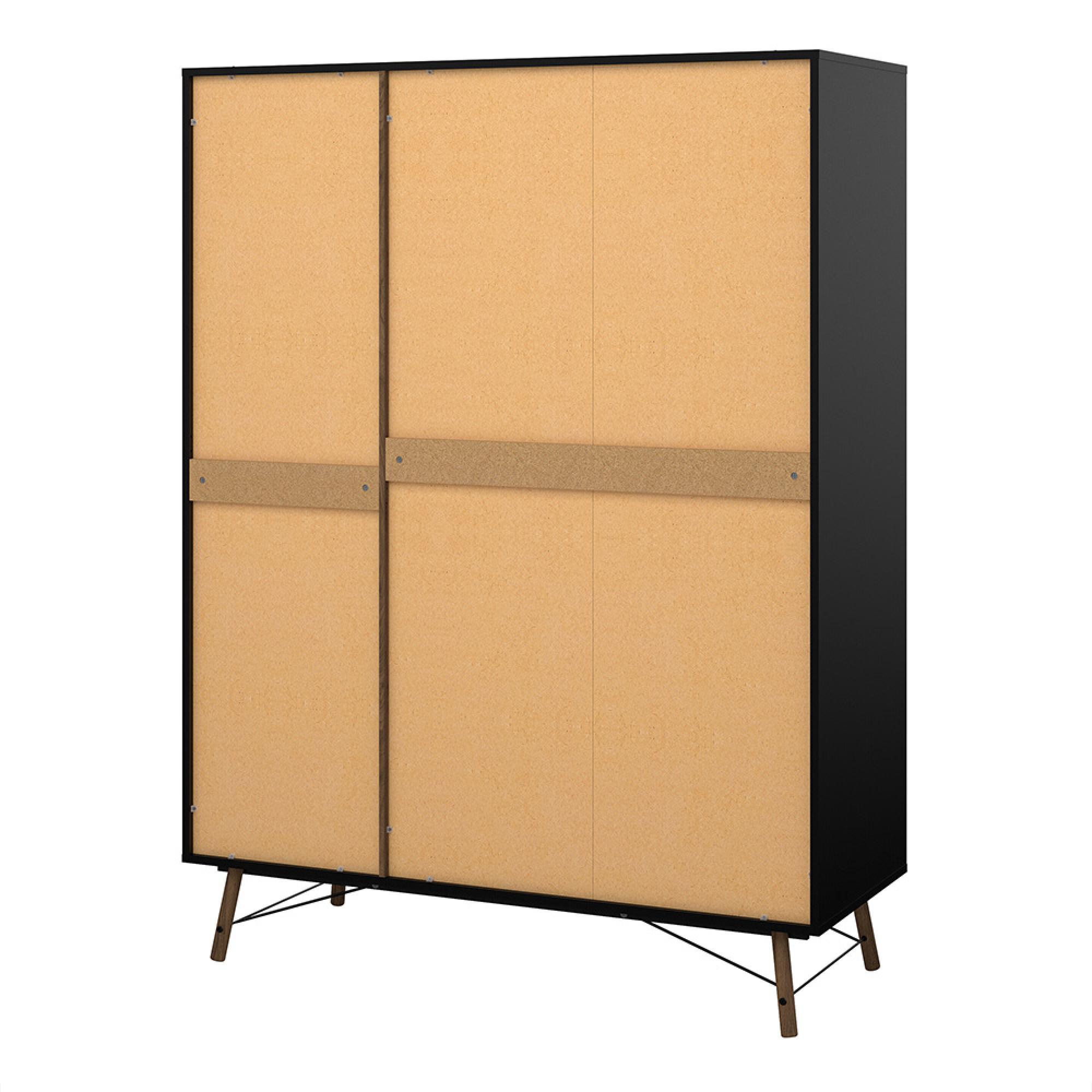 Ry Wardrobe - 3 Door - 3 Drawer - Black