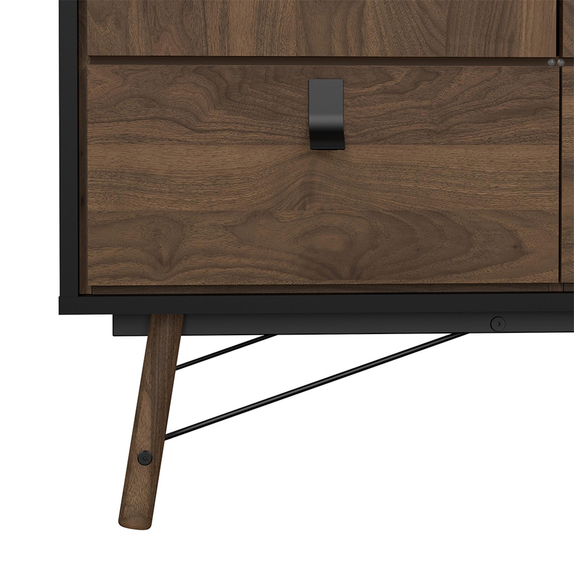 Ry Wardrobe - 3 Door - 3 Drawer - Black