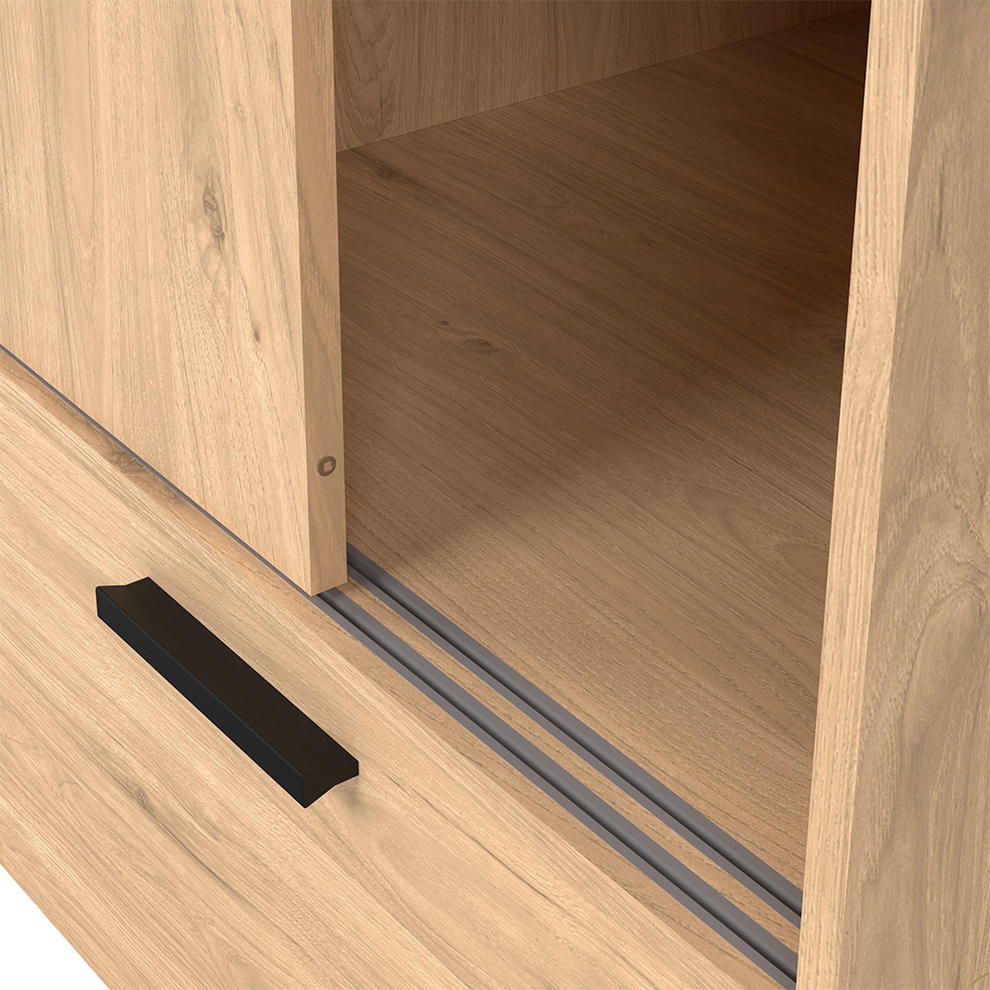 Line Wardrobe - 2 Door - 2 Drawer - Sliding - Oak