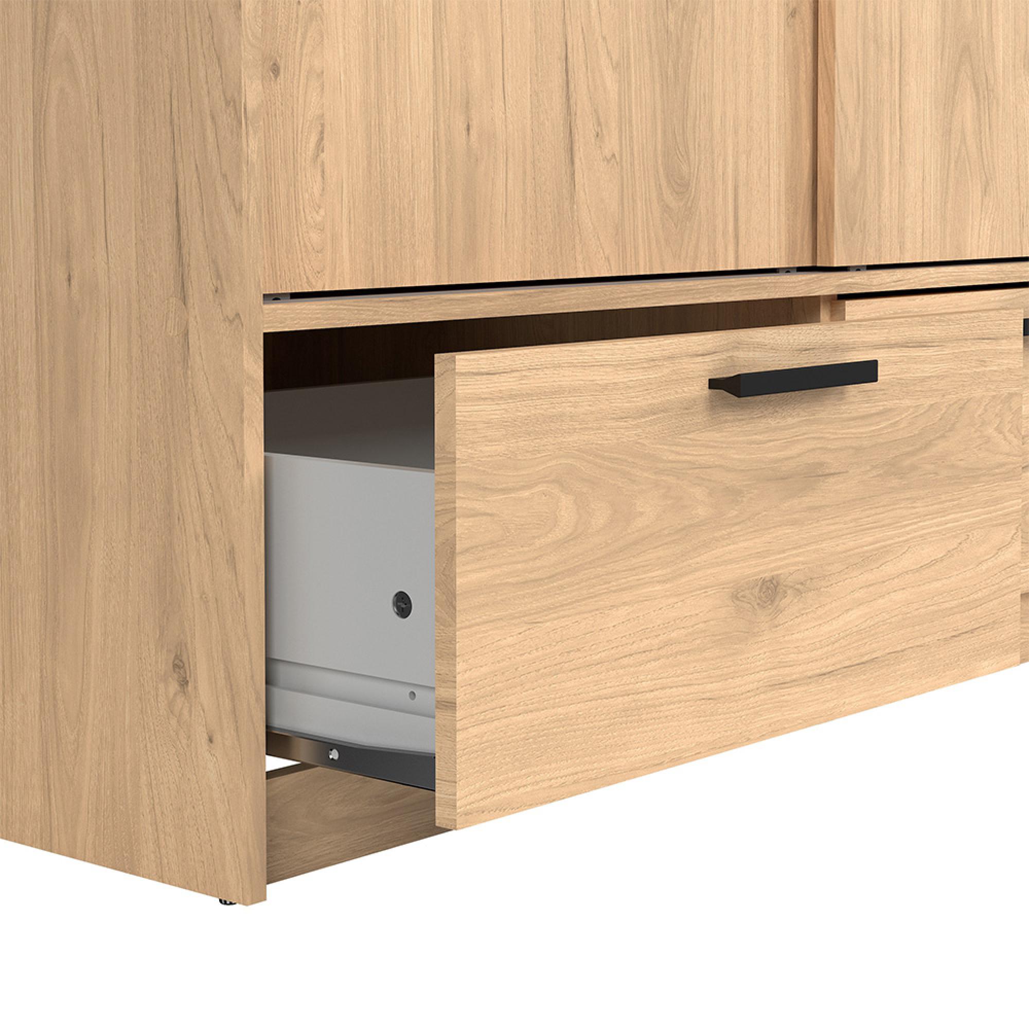 Line Wardrobe - 2 Door - 2 Drawer - Sliding - Oak