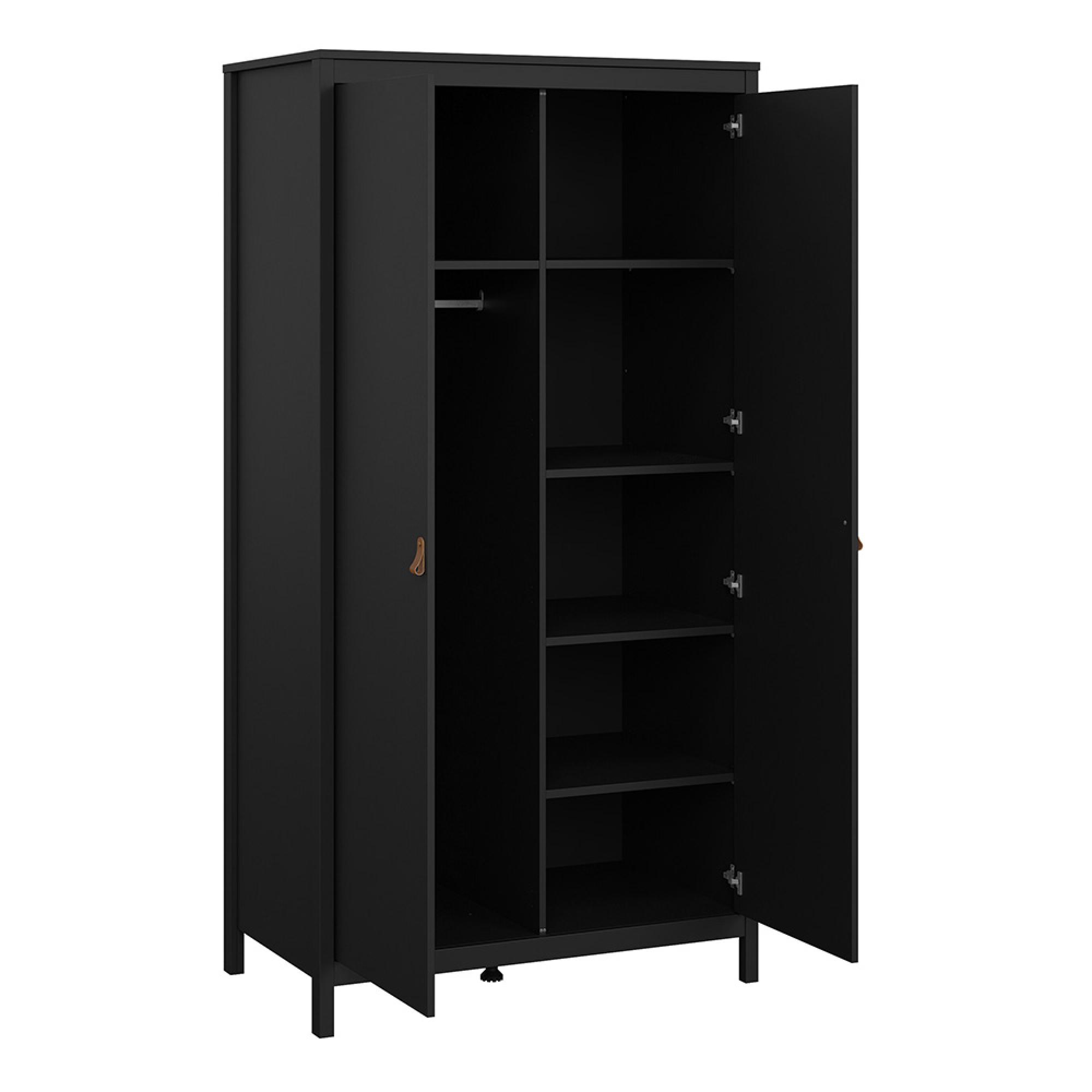 Barcelona Wardrobe - 2 Door - Black