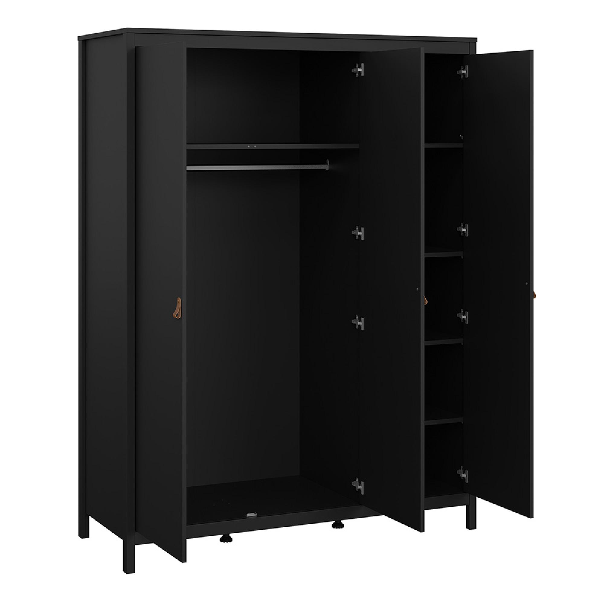 Barcelona Wardrobe - 3 Door - Black