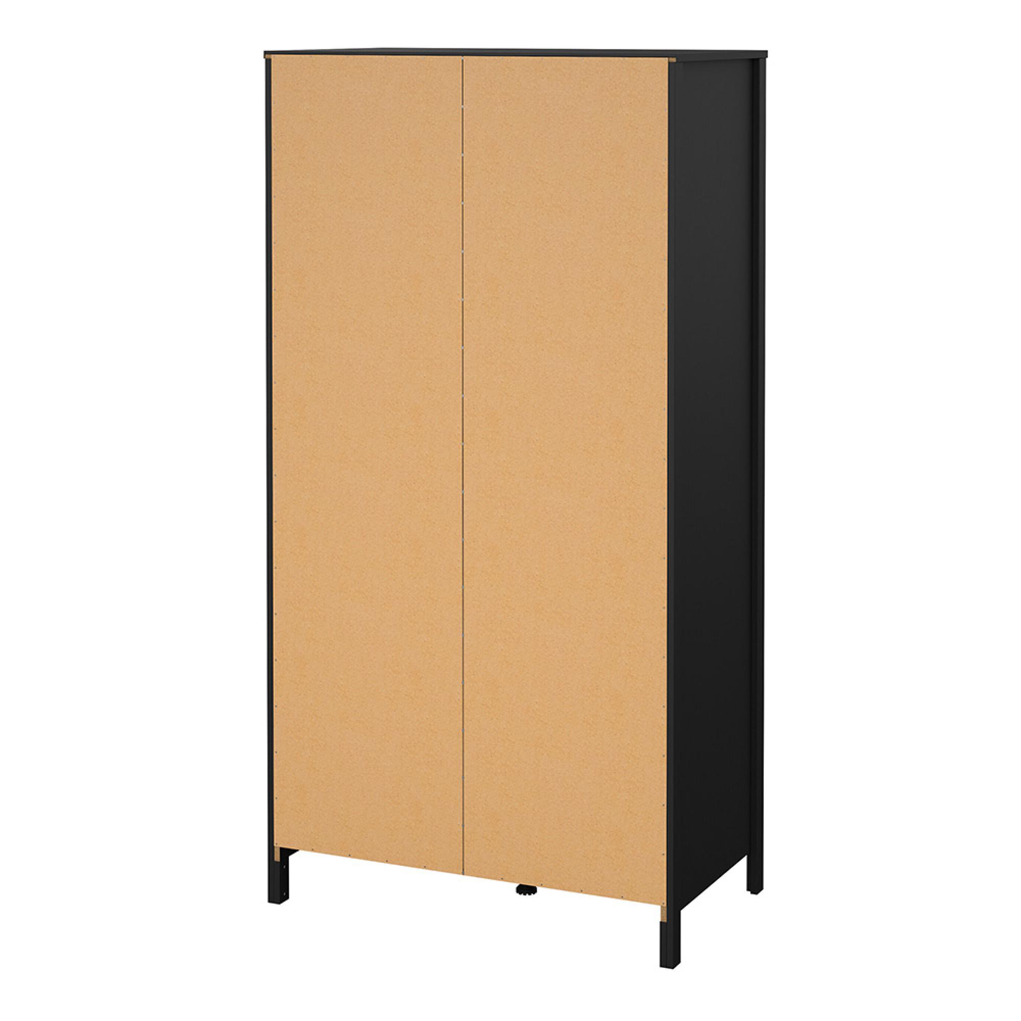 Barcelona Wardrobe - 2 Door - 2 Drawer - Combi - Black