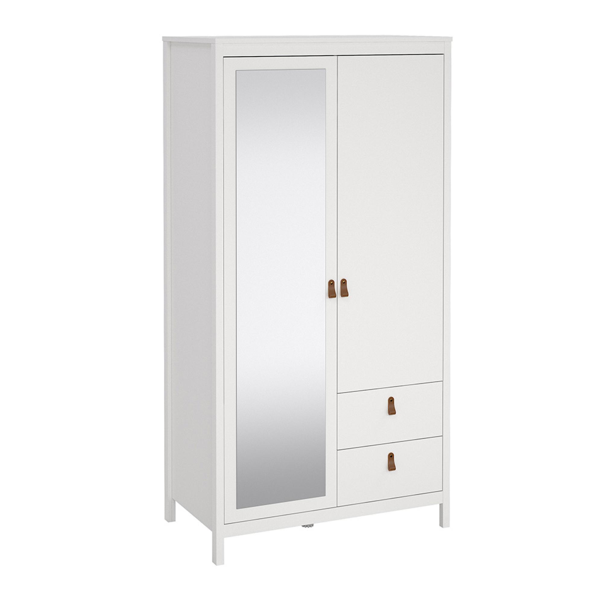 Barcelona Wardrobe - 2 Door - 2 Drawer - Combi - White