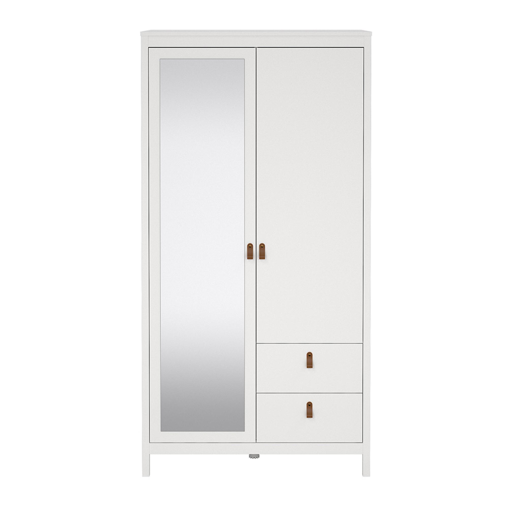 Barcelona Wardrobe - 2 Door - 2 Drawer - Combi - White