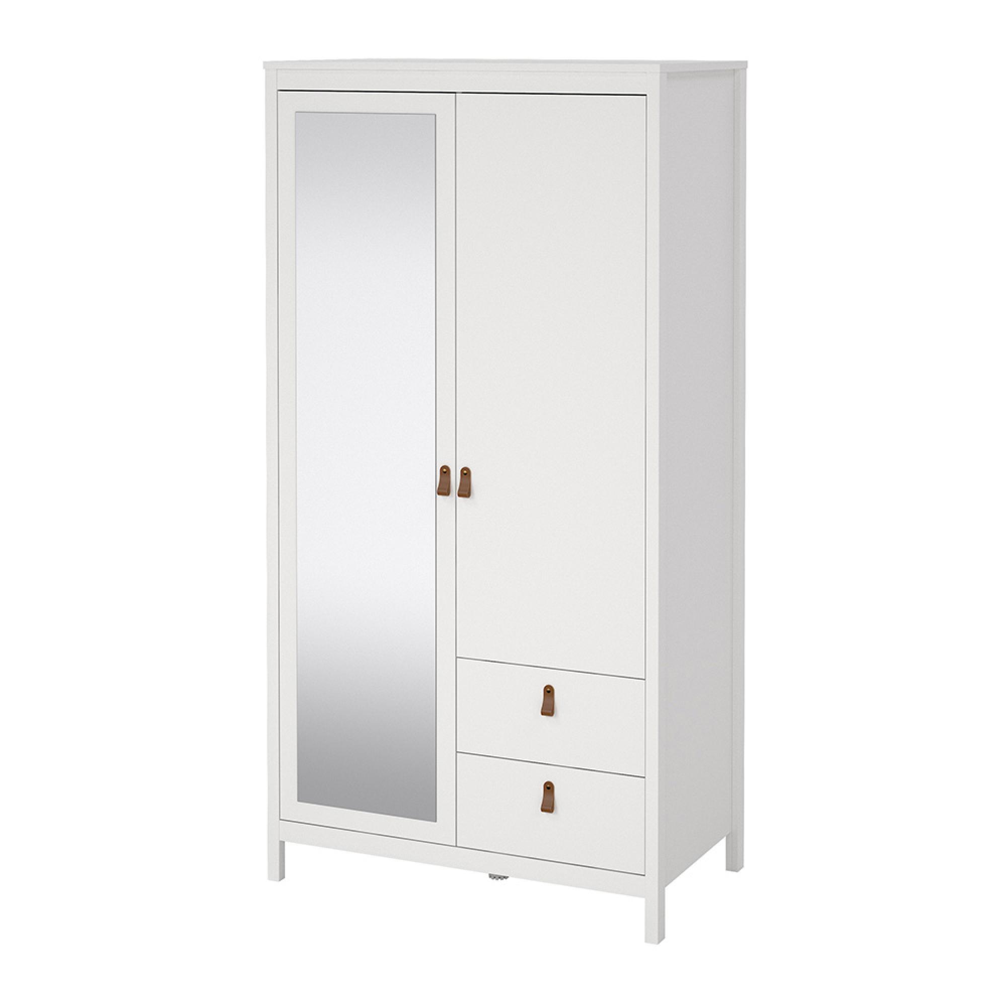 Barcelona Wardrobe - 2 Door - 2 Drawer - Combi - White
