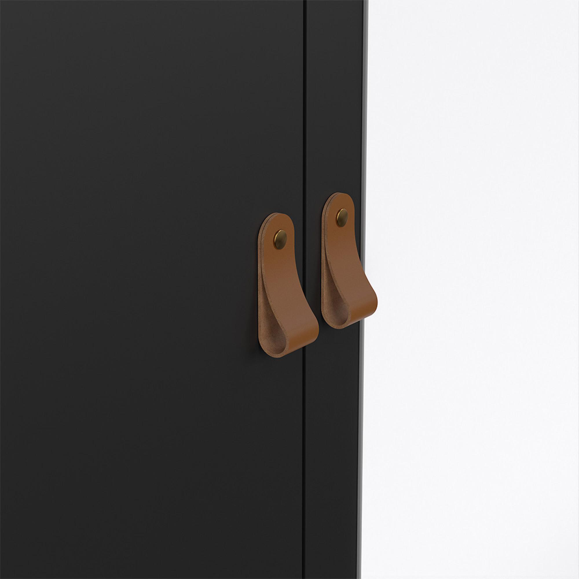 Barcelona Wardrobe - 3 Door - 2 Drawer - Combi - Black