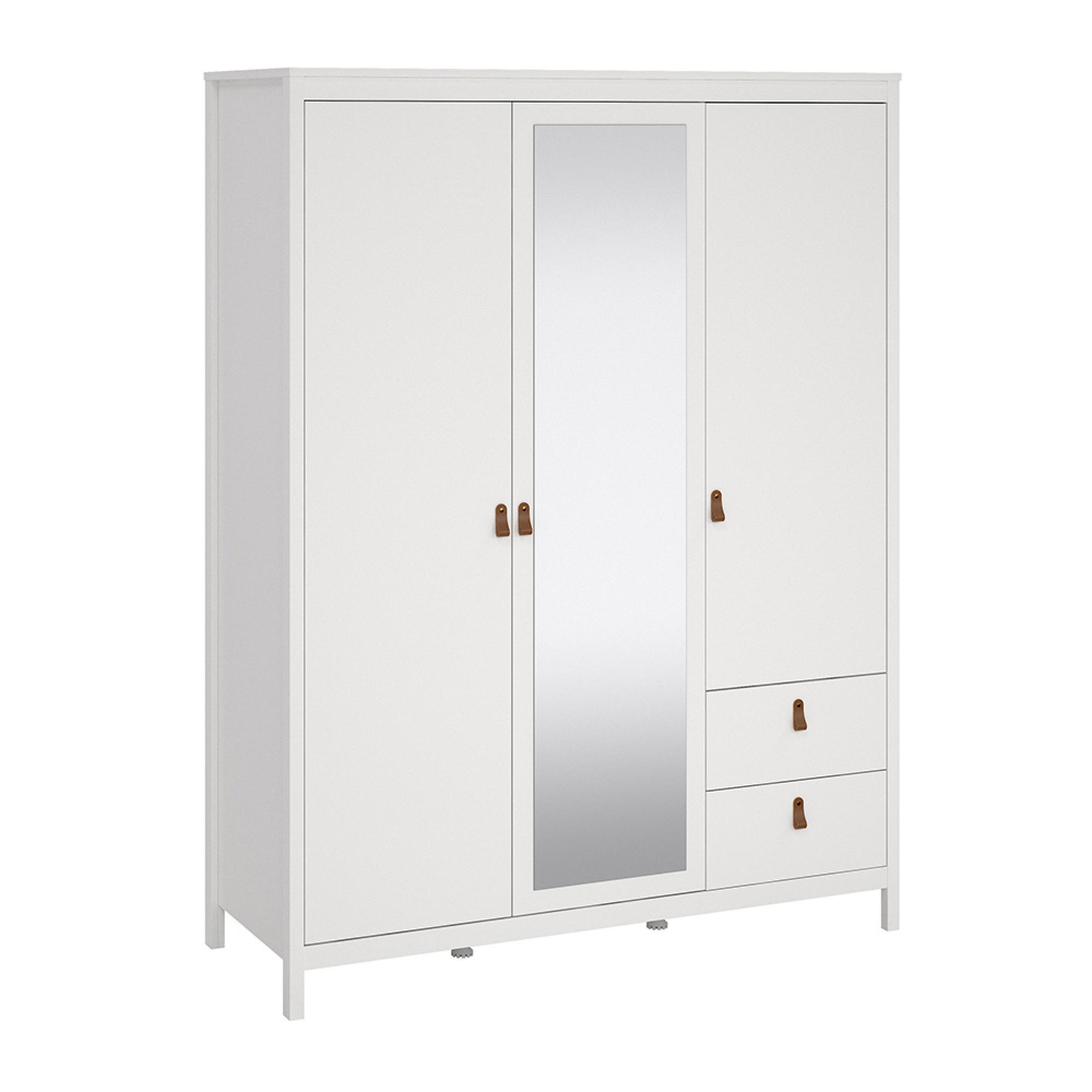 Barcelona Wardrobe - 3 Door - 2 Drawer - Combi - White