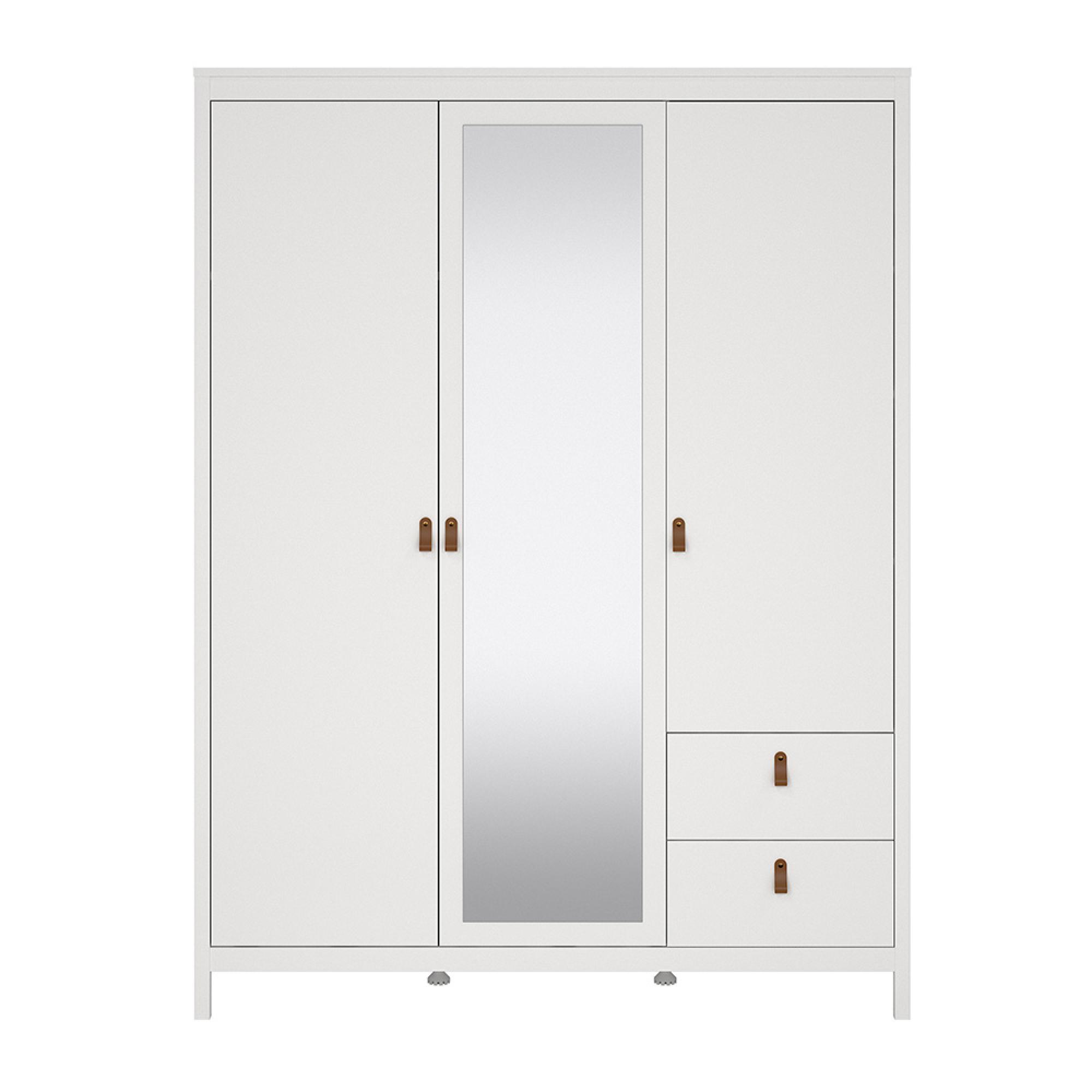 Barcelona Wardrobe - 3 Door - 2 Drawer - Combi - White