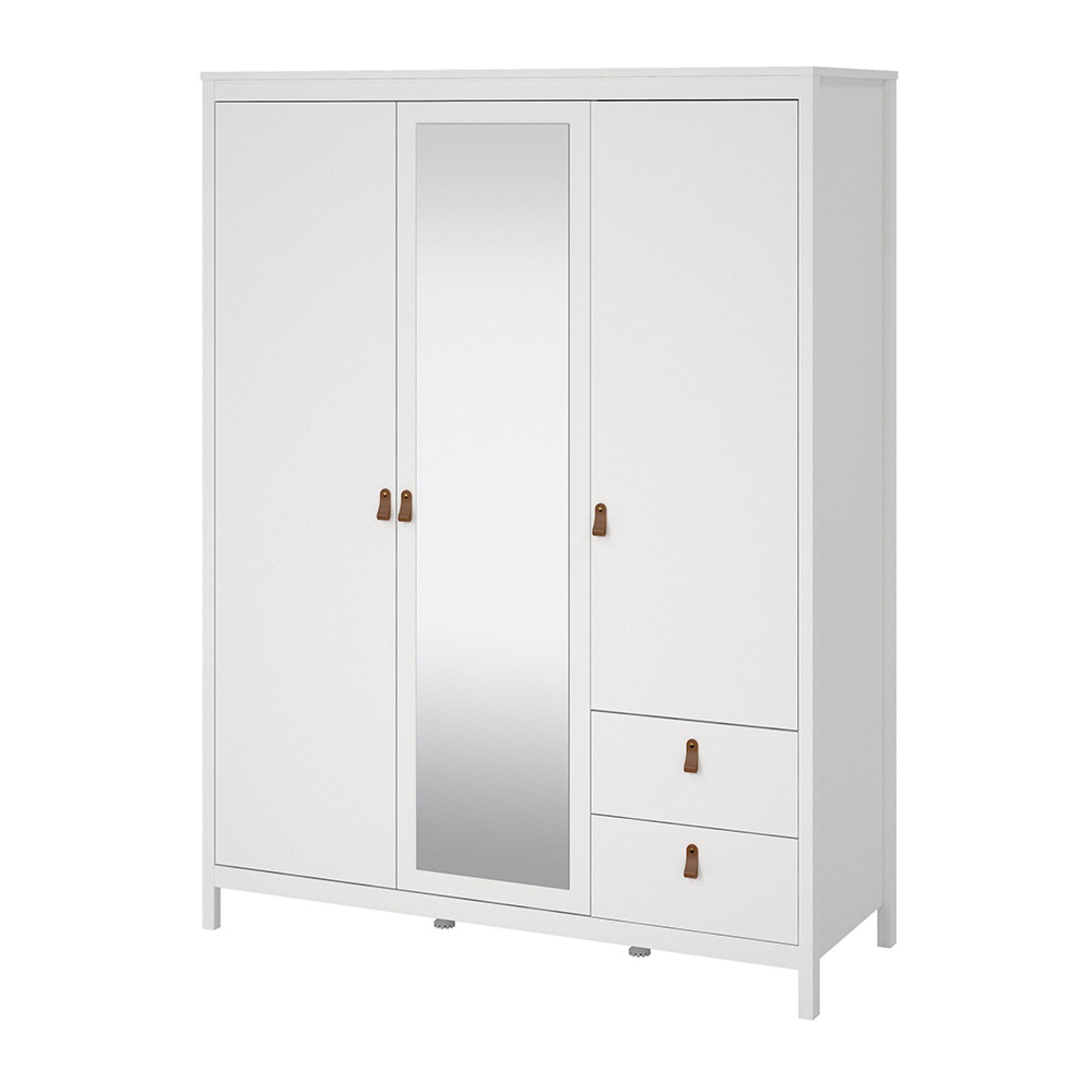 Barcelona Wardrobe - 3 Door - 2 Drawer - Combi - White