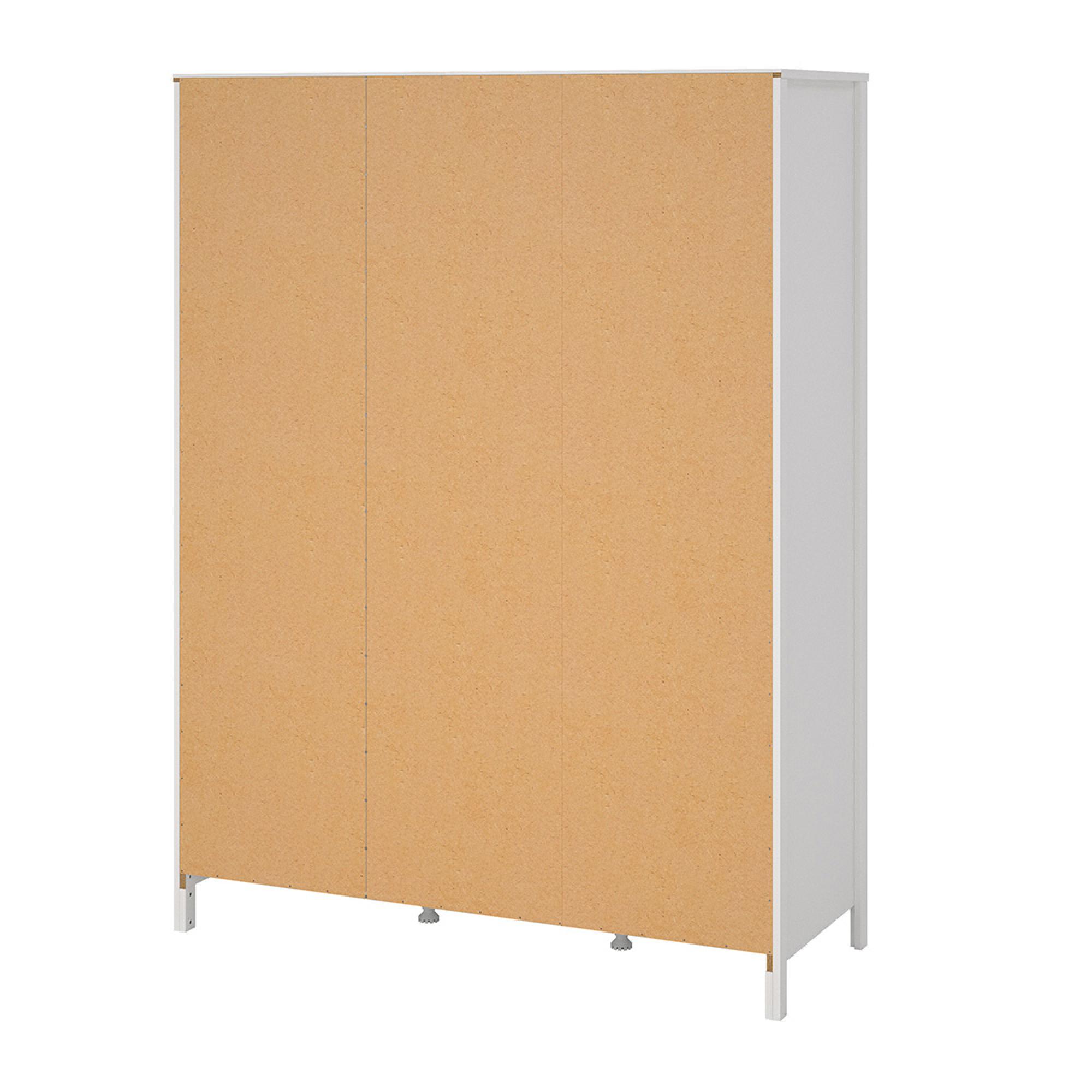 Barcelona Wardrobe - 3 Door - 2 Drawer - Combi - White