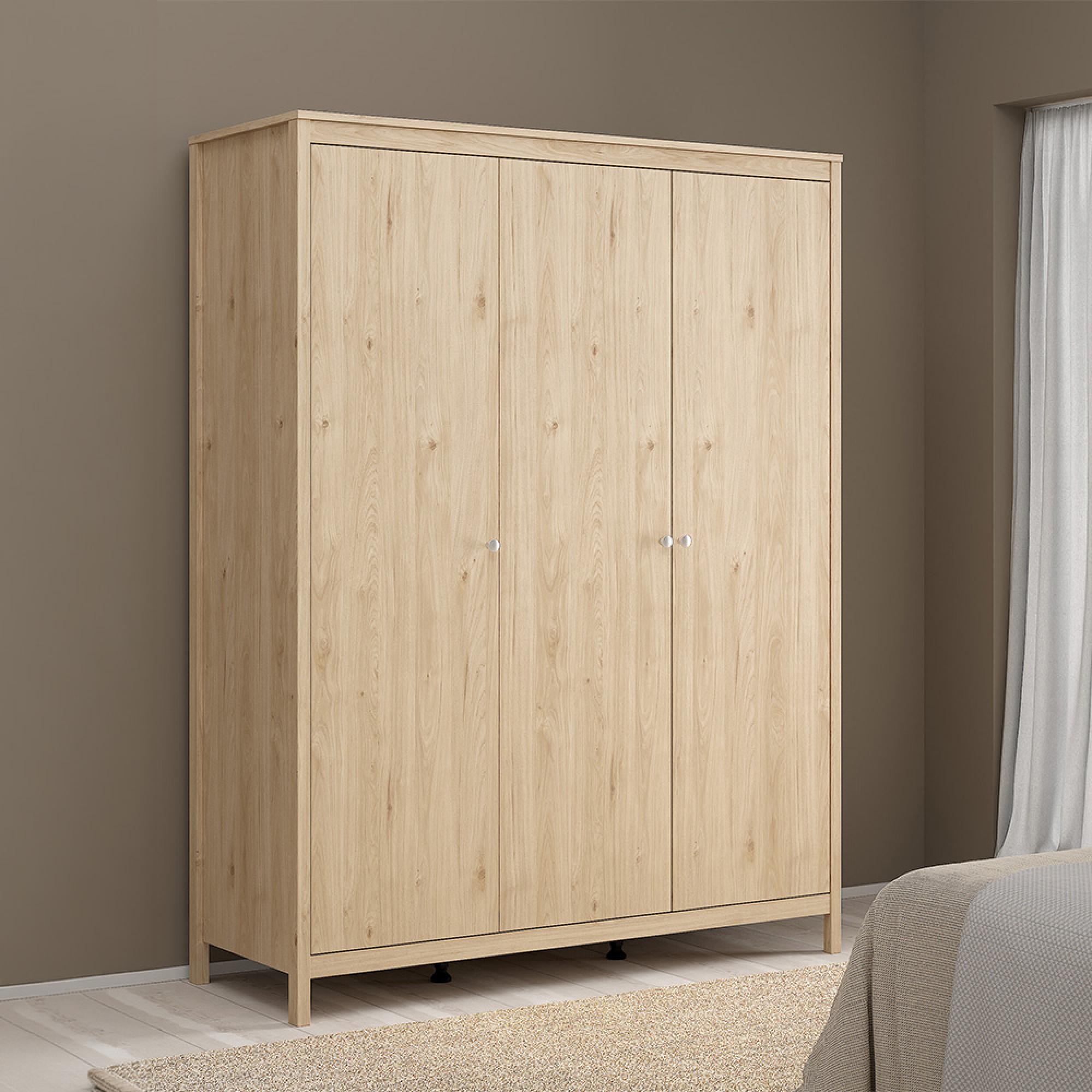 Madrid Wardrobe - 3 Door - Jackson Hickory Oak