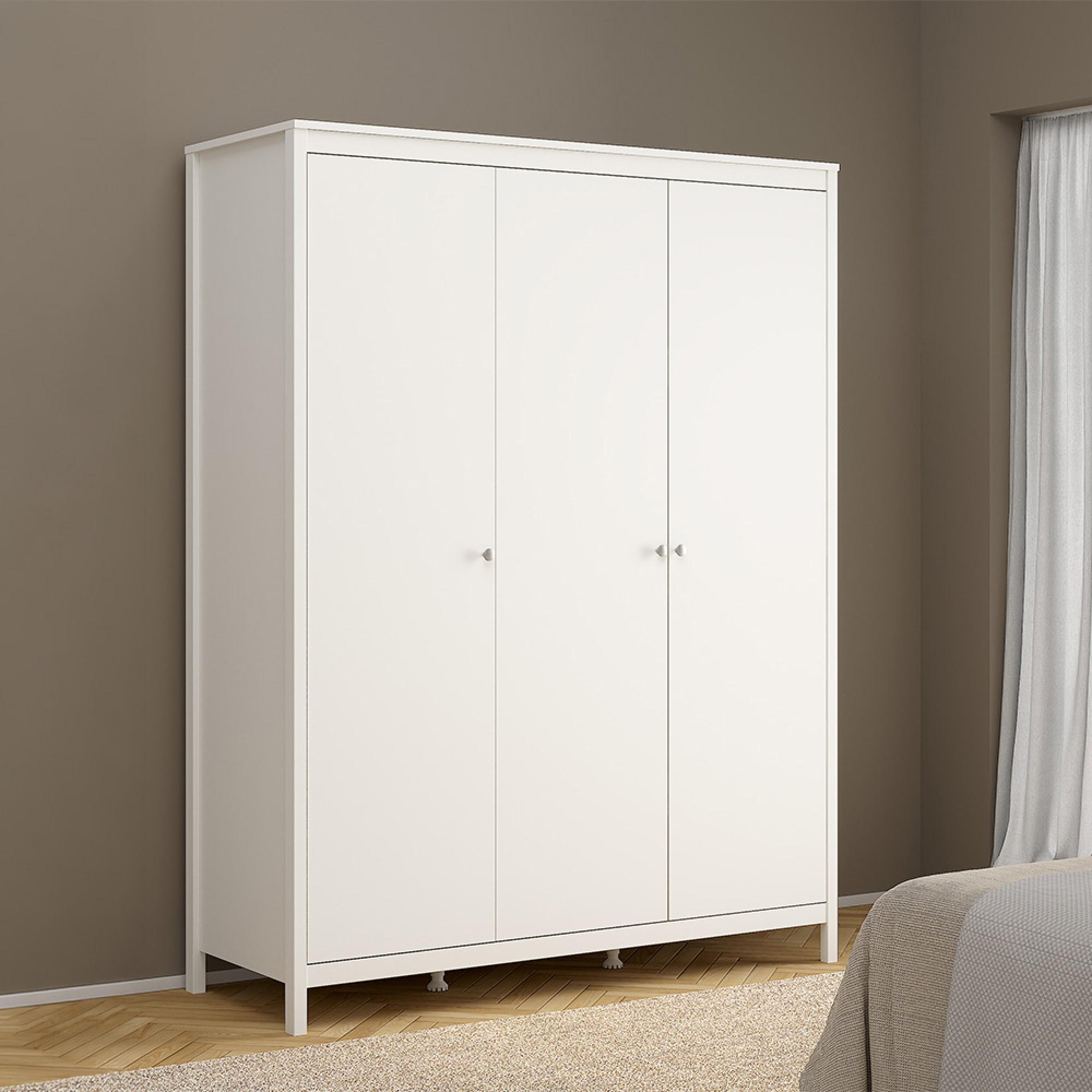 Madrid Wardrobe - 3 Door - White